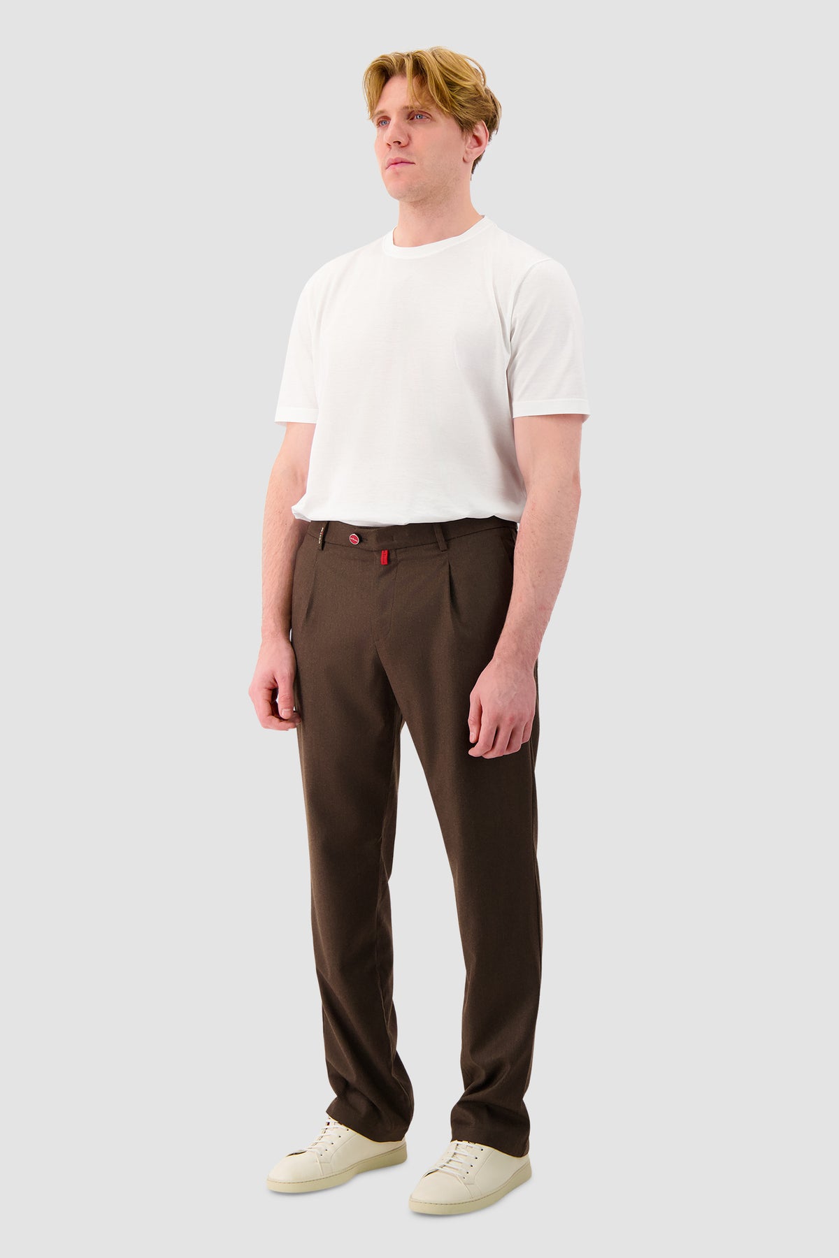 Kiton Brown Wool Trousers
