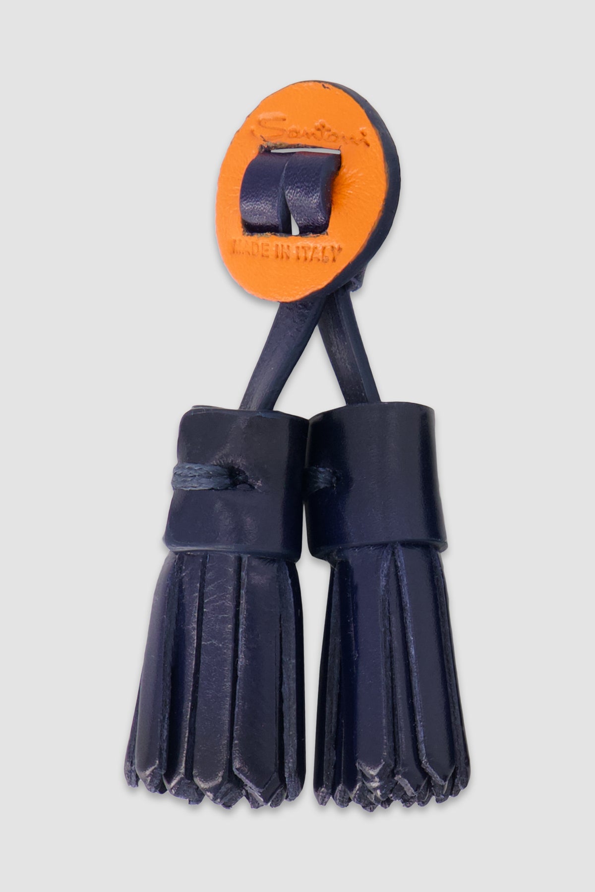 Santoni Navy Loafer Tassels