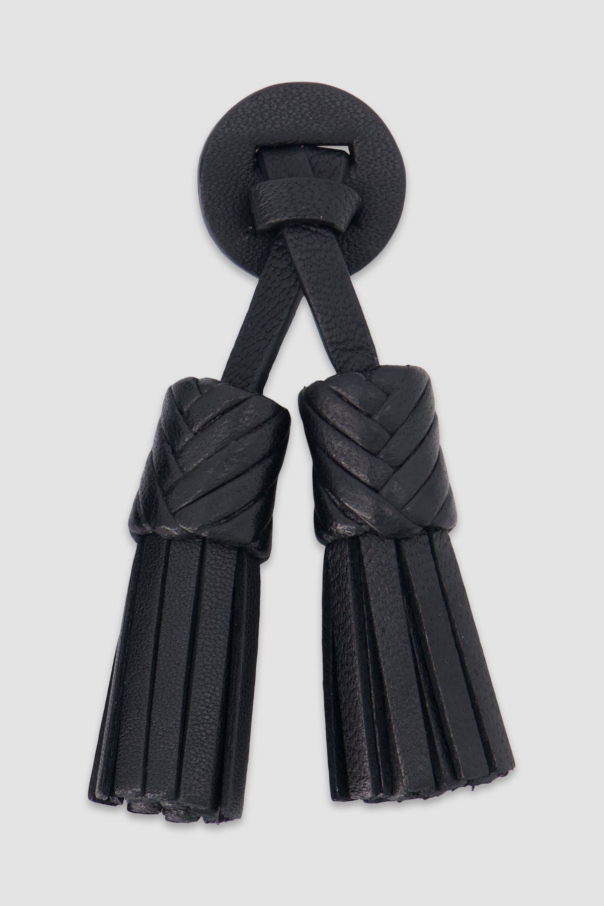 Santoni Black Loafer Tassels