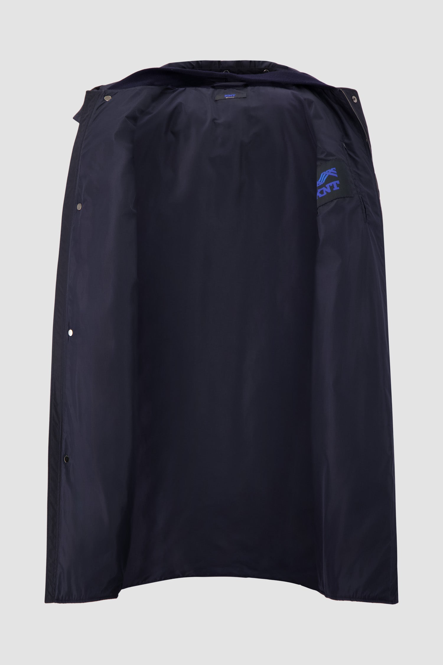 Kiton Navy Quilted Hooded Overcoat