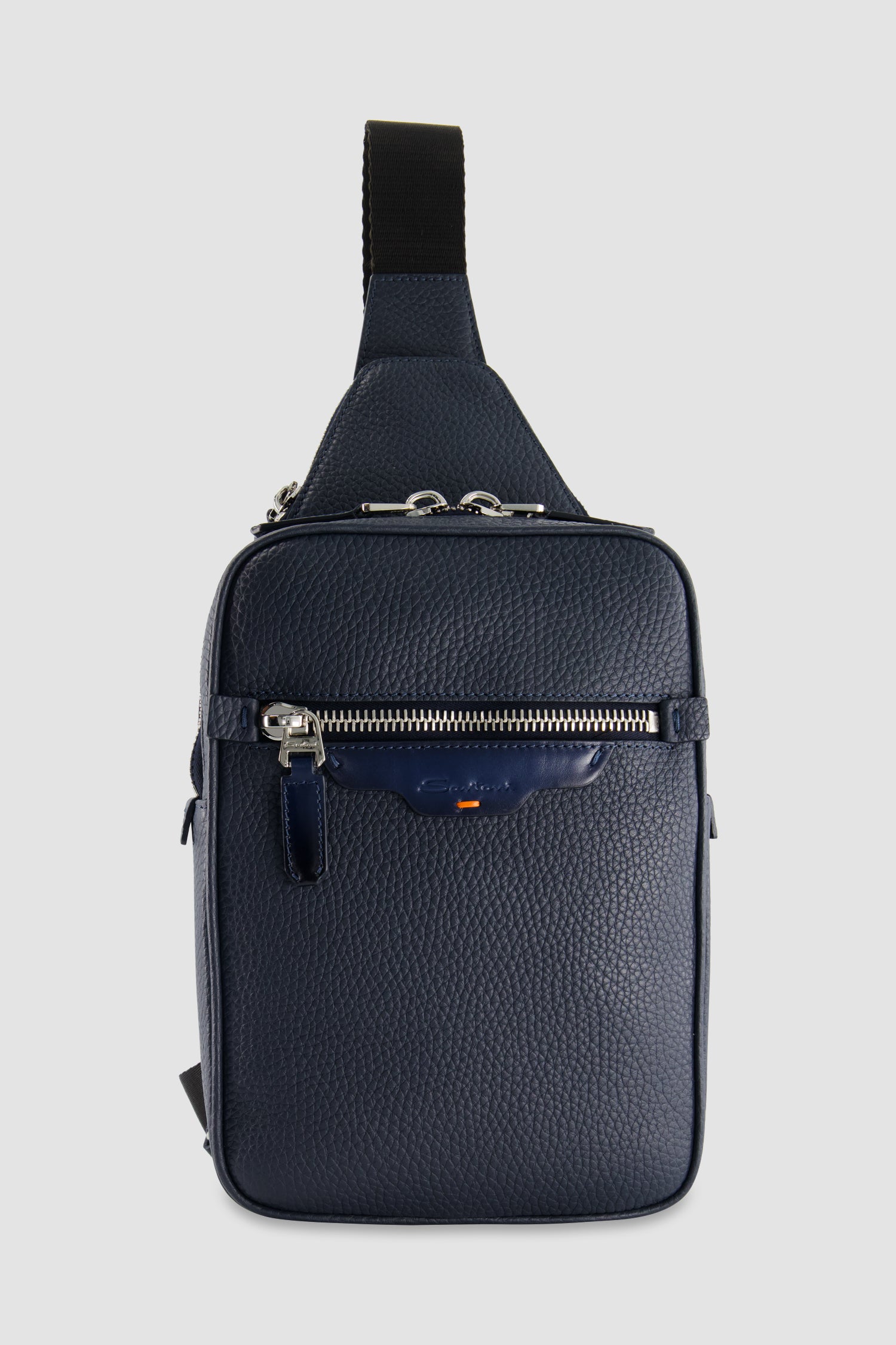 Santoni Navy Leather Cross-body Bag