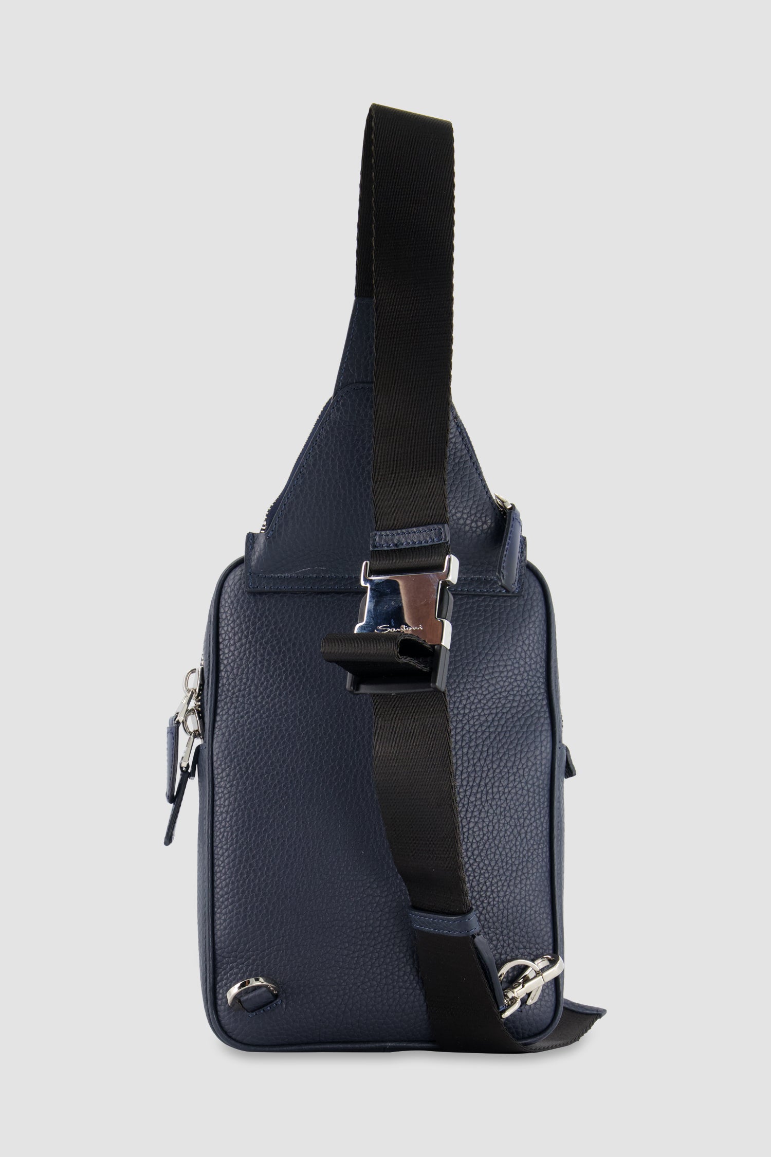 Santoni Navy Leather Cross-body Bag