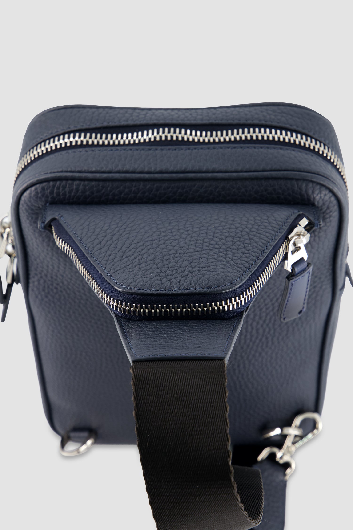 Santoni Navy Leather Cross-body Bag