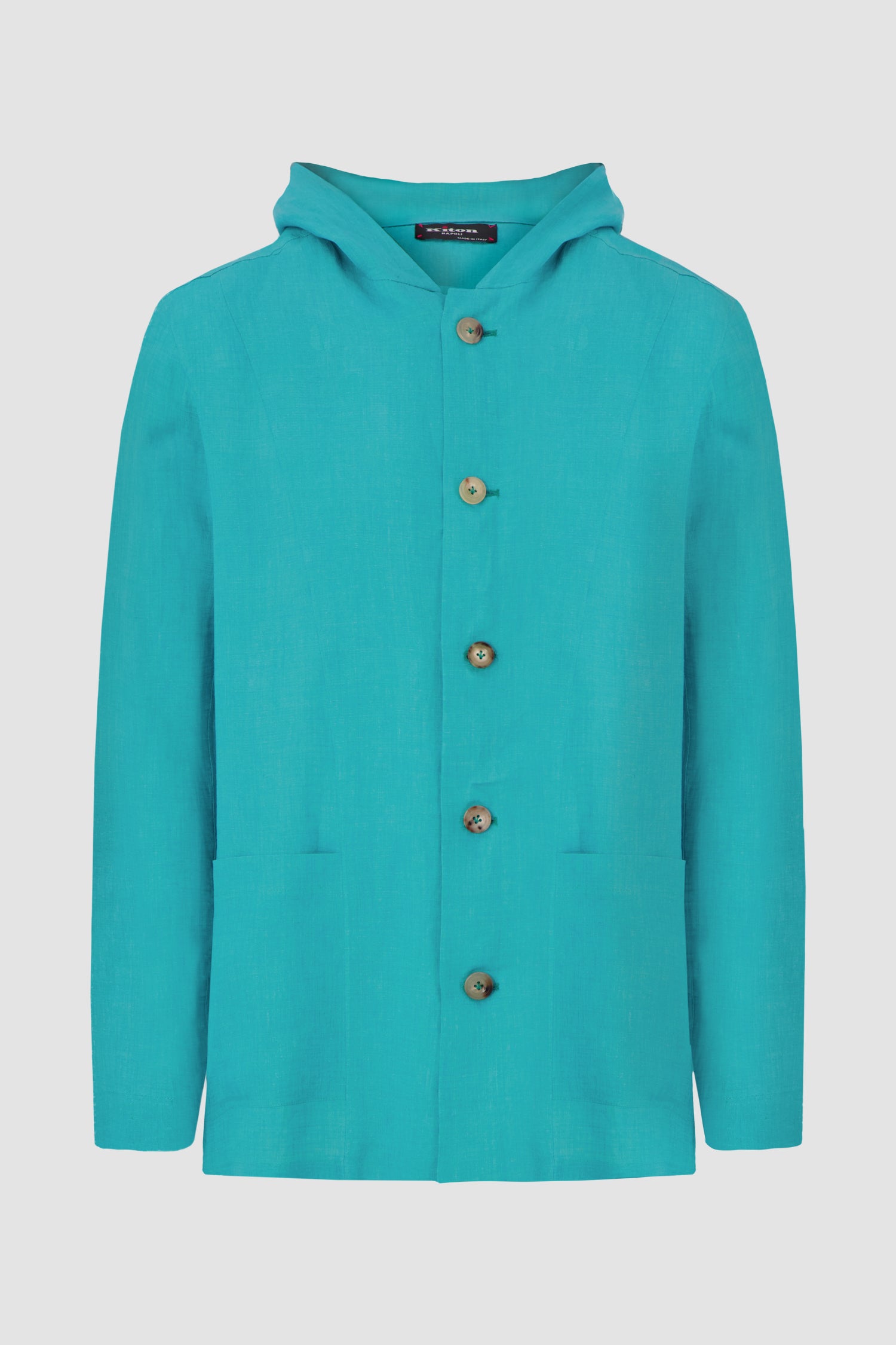 Kiton Turquoise Hooded Luca Blazer