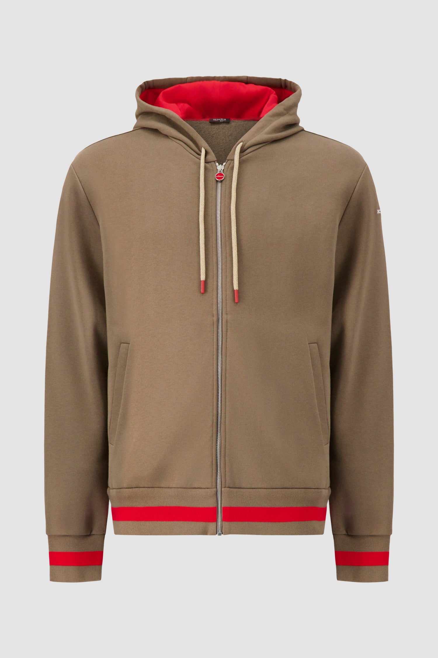 Kiton Olive Green/Red Cotton Tracksuit
