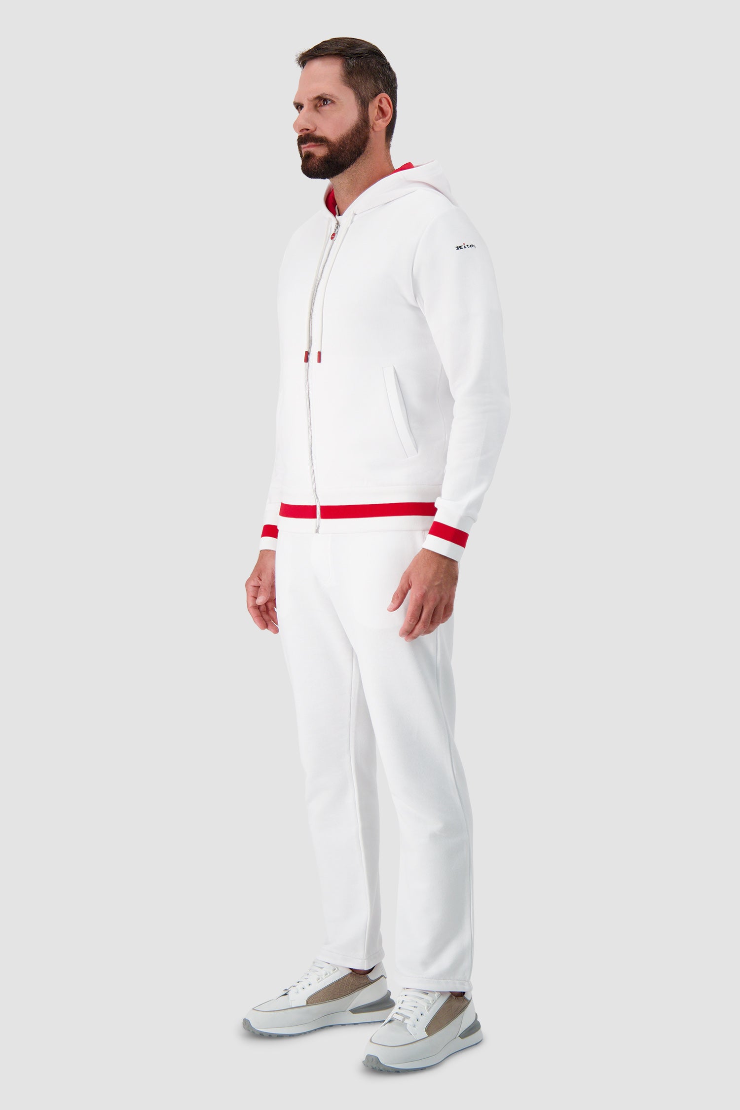 Kiton White/Red Cotton Tracksuit