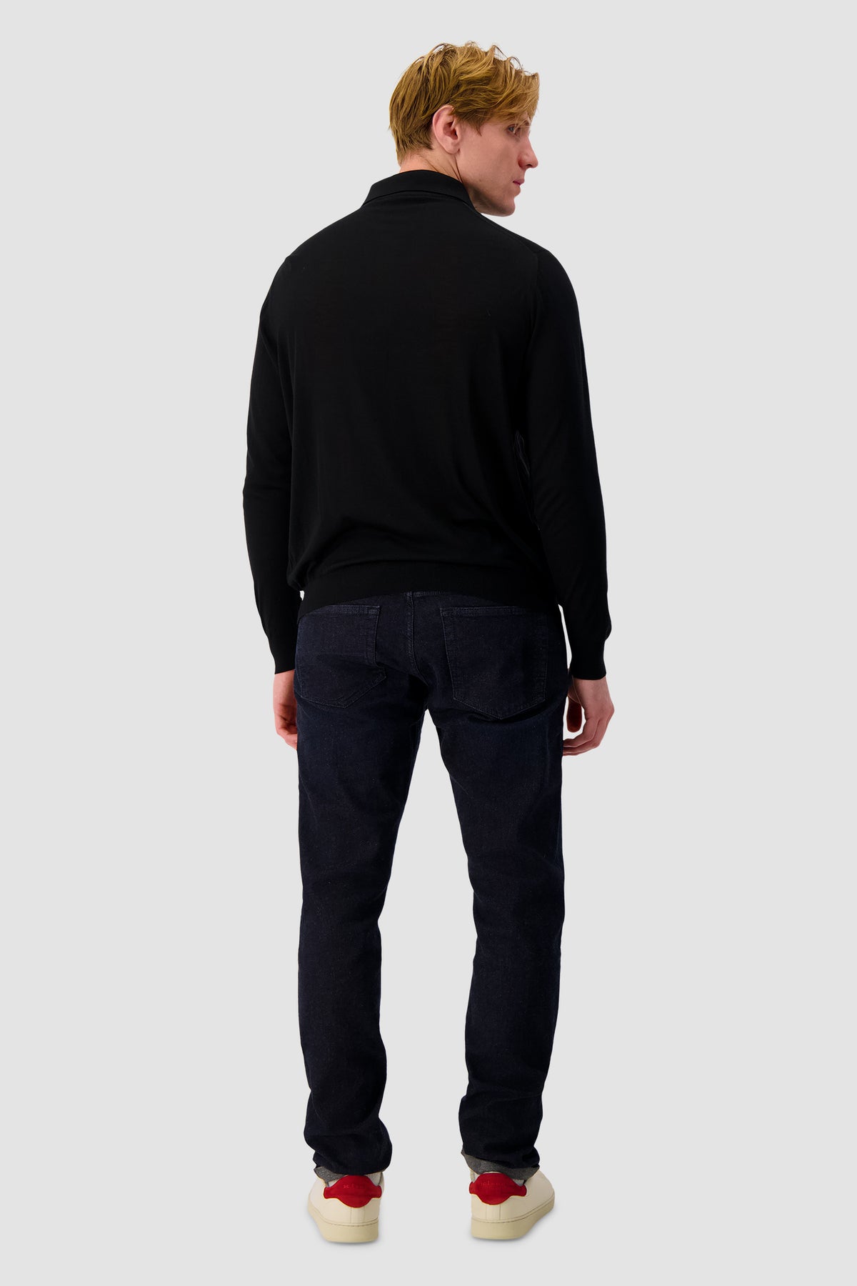 Kiton Black Half-Zip Polo Sweater