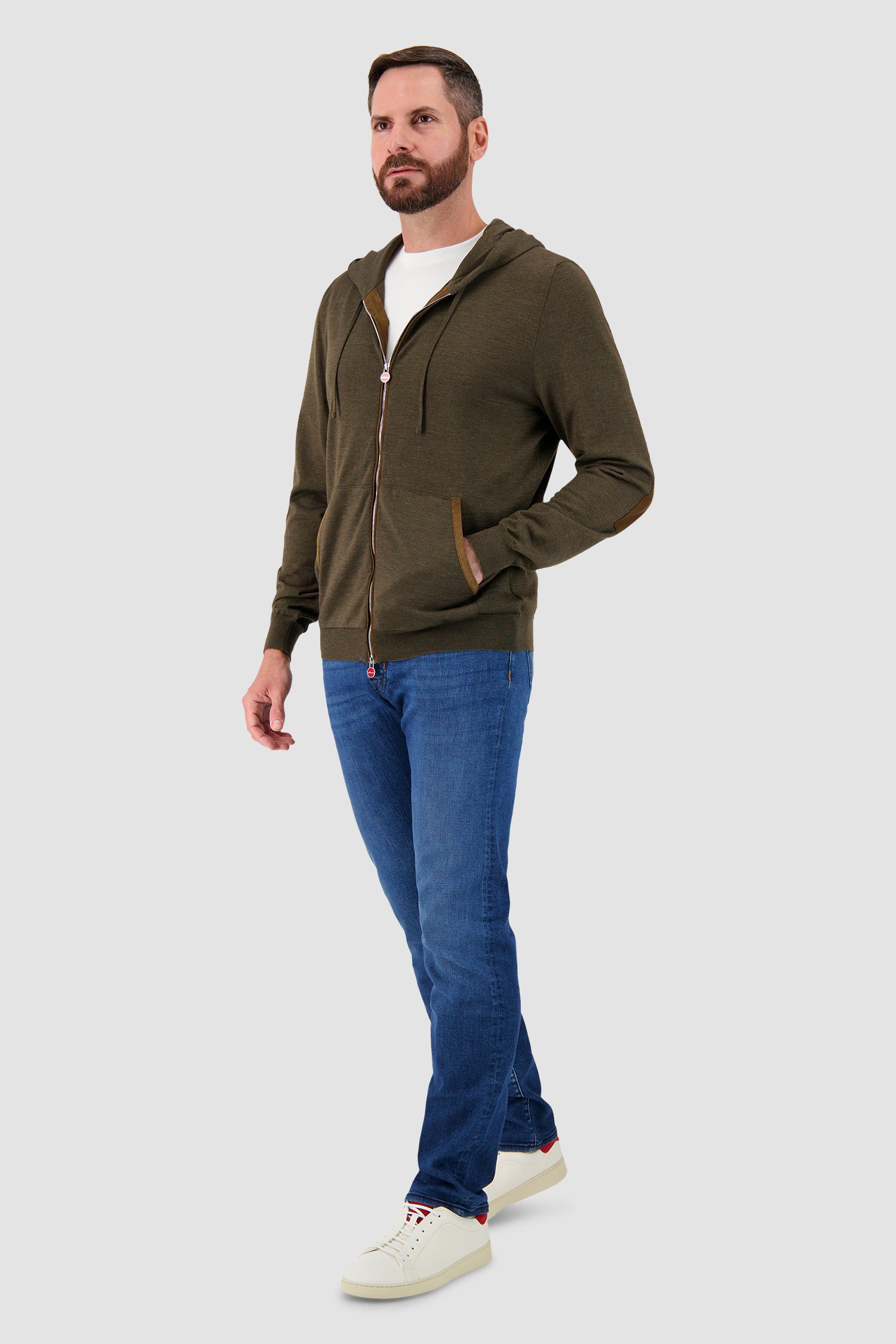 Kiton Moss Green Hoodie