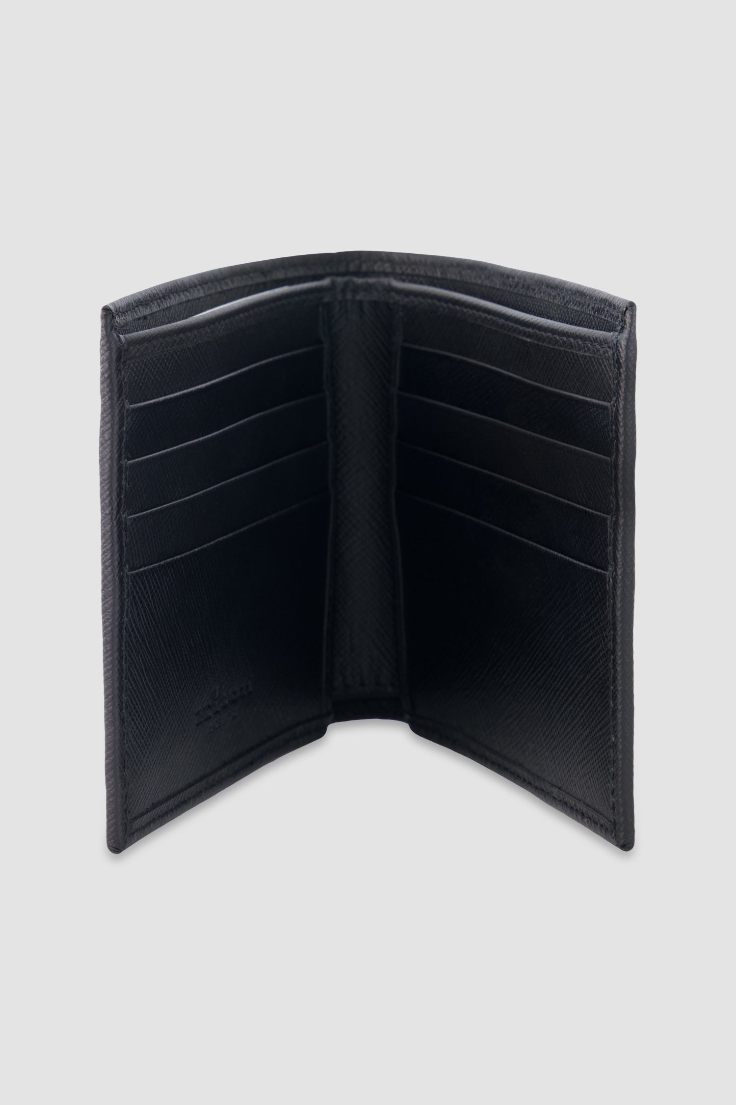 Portefeuille pliable Kiton en cuir de veau noir