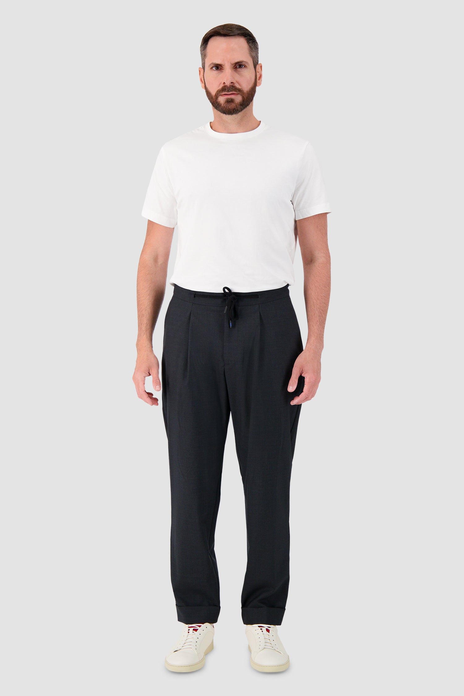 Kiton Dark Grey Wool Trousers