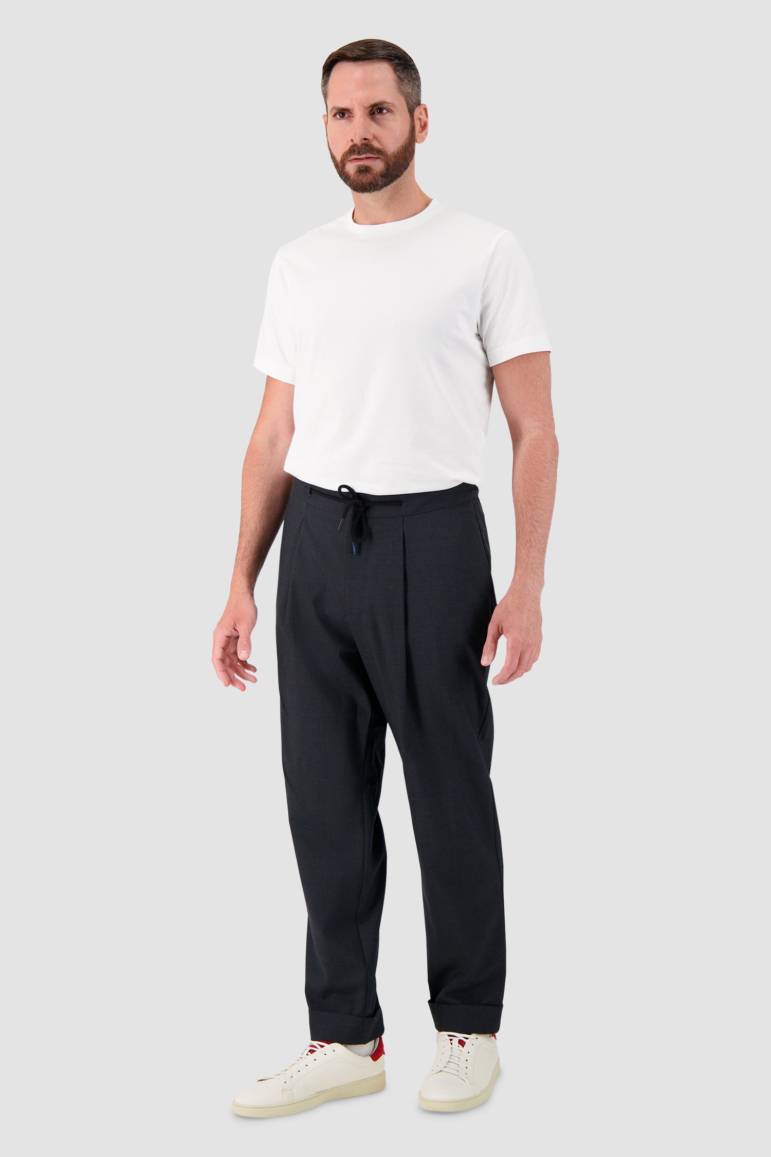 Kiton Dark Grey Wool Trousers