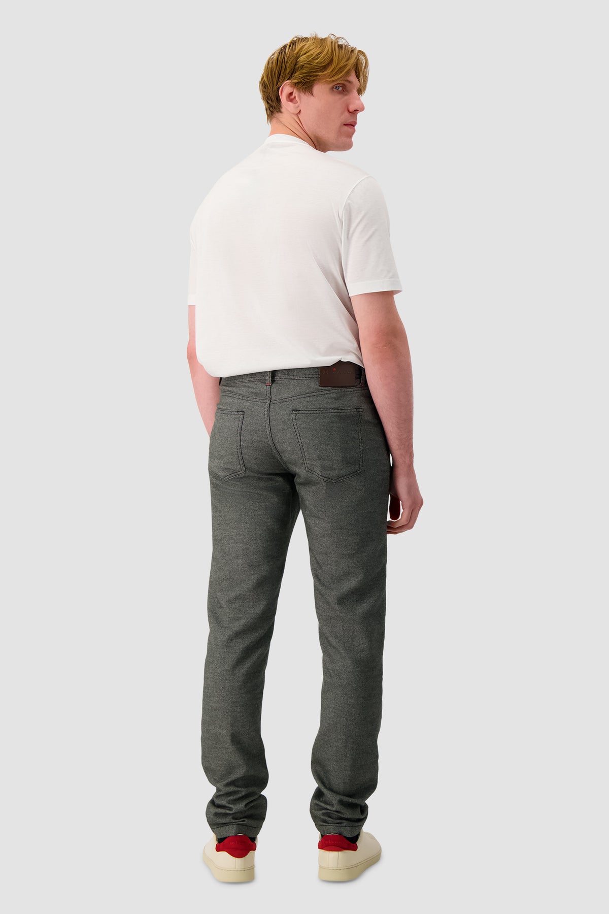 Kiton Grey Cotton Blend Five-Pocket Trousers