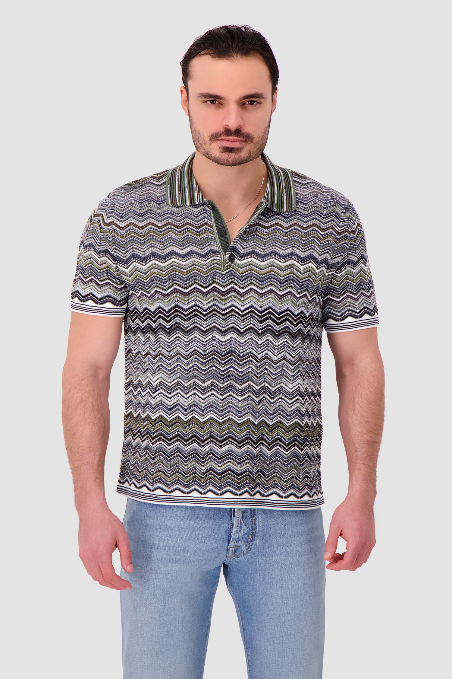 Missoni Short-sleeve polo with Chevron pattern