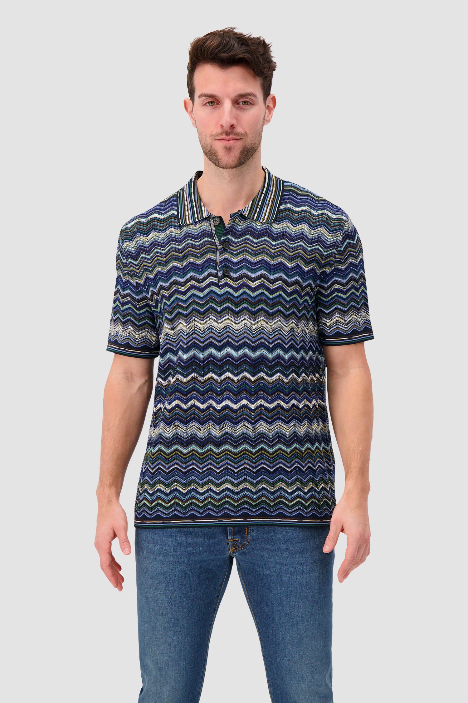 Missoni  Short-sleeve polo with Chevron pattern