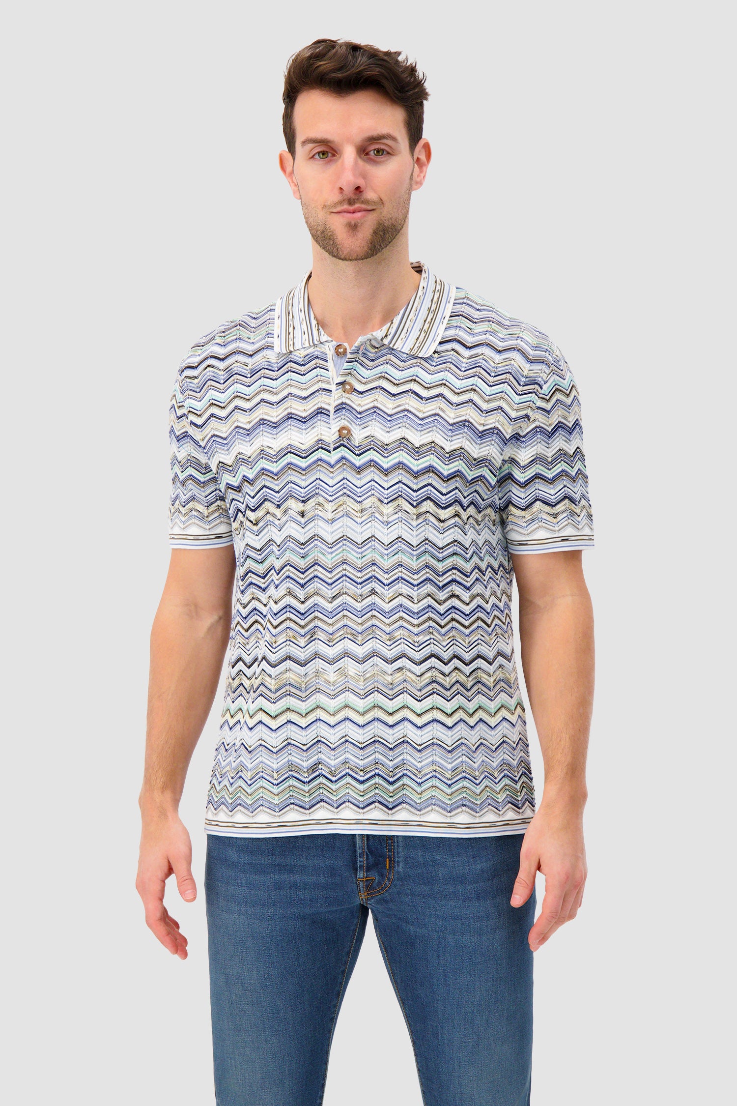 Missoni Short-sleeve polo with Chevron pattern