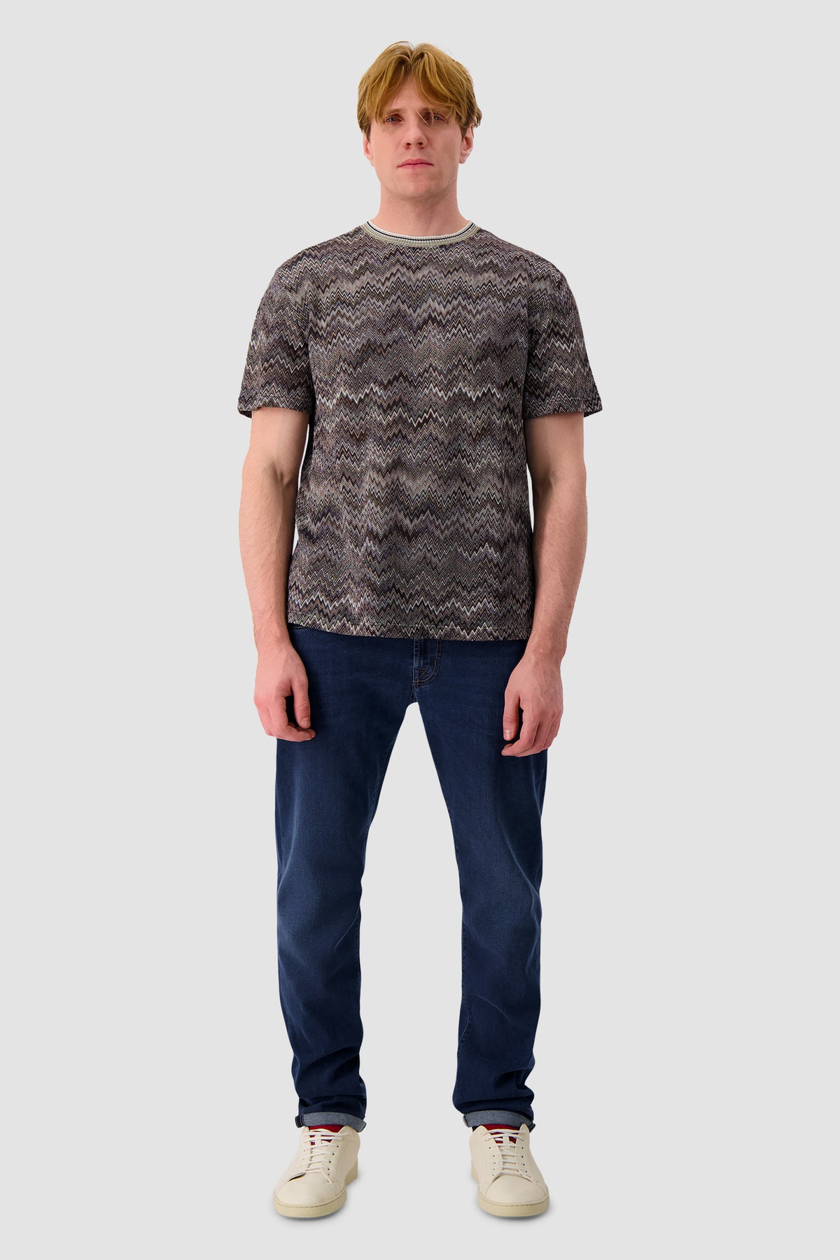 T-shirt en maille de coton Missoni à motif chevron