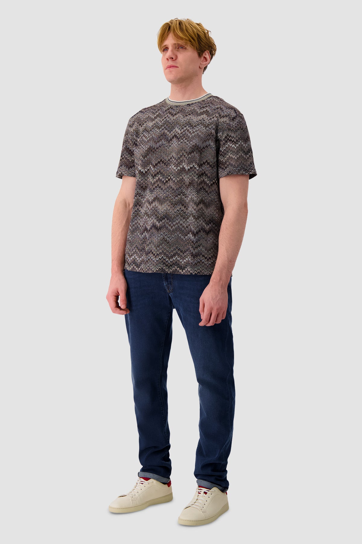 T-shirt en maille de coton Missoni à motif chevron
