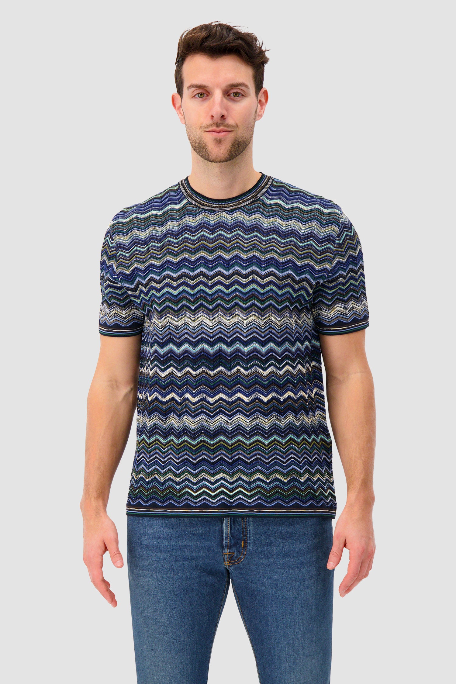 Missoni Cotton knit T-shirt with chevron pattern