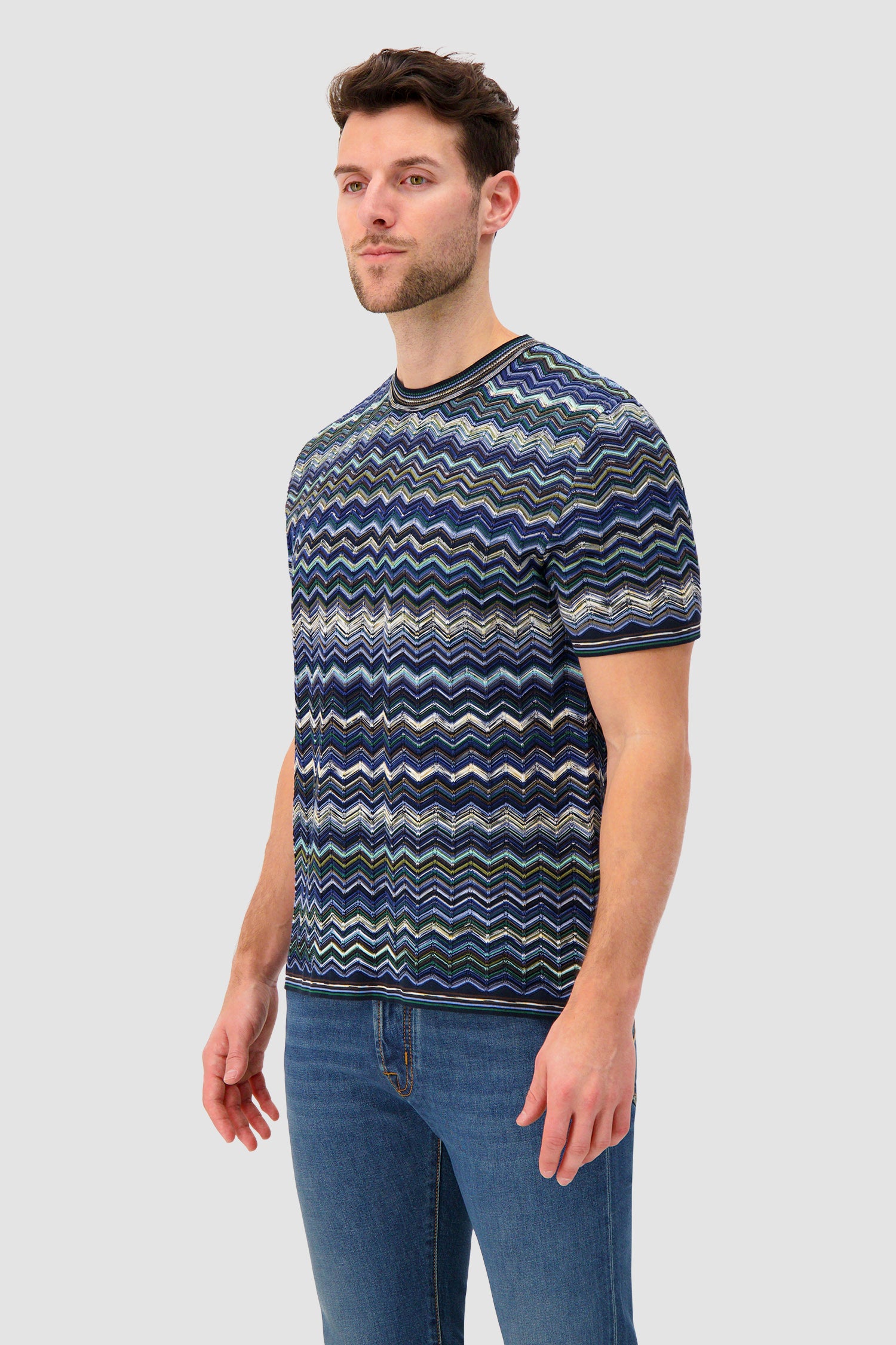 Missoni Cotton knit T-shirt with chevron pattern