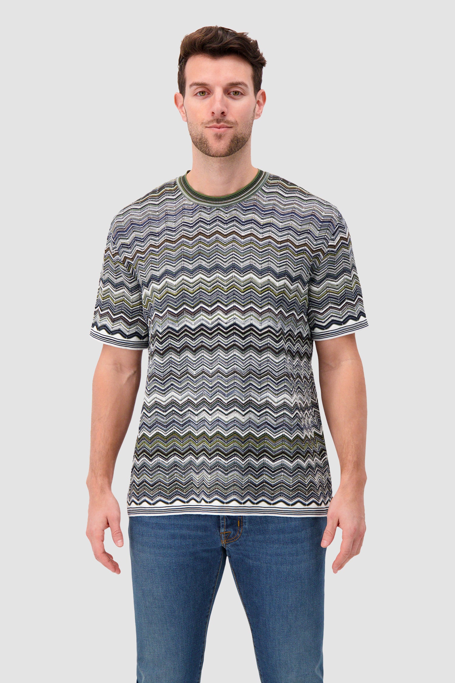 Missoni Cotton knit T-shirt with chevron pattern