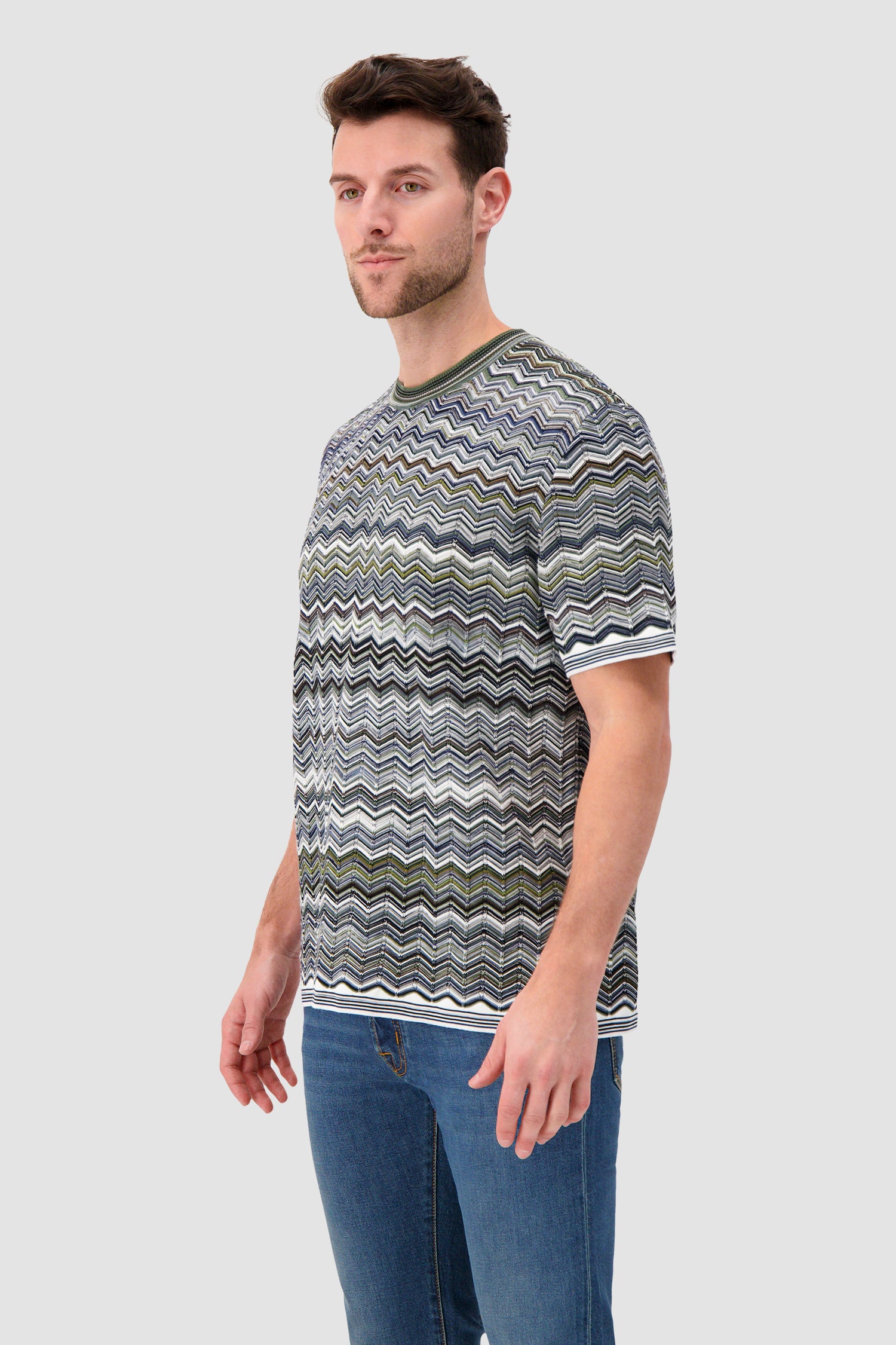 Missoni Cotton knit T-shirt with chevron pattern