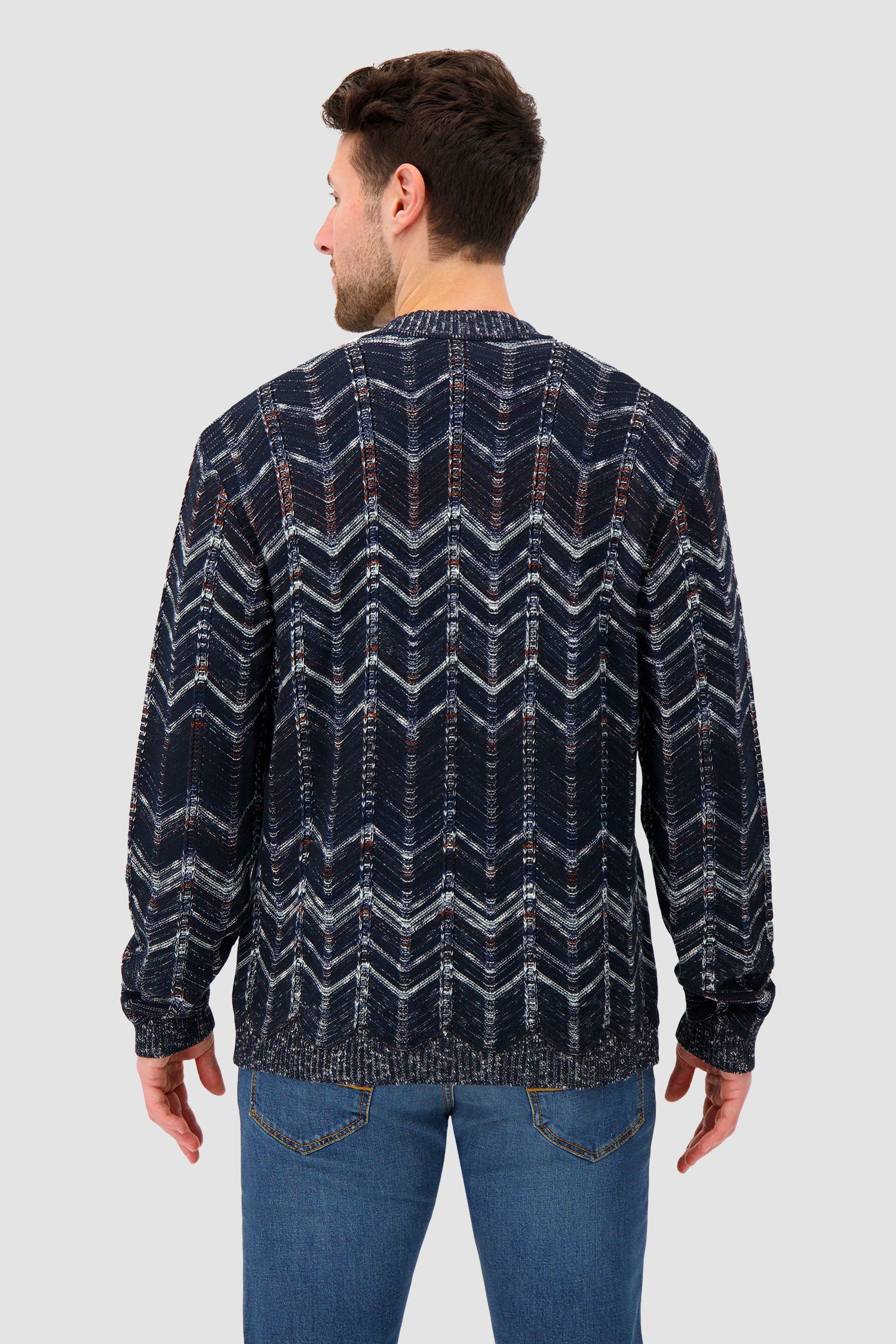 Missoni Cotton chevron cardigan with ribbed trims