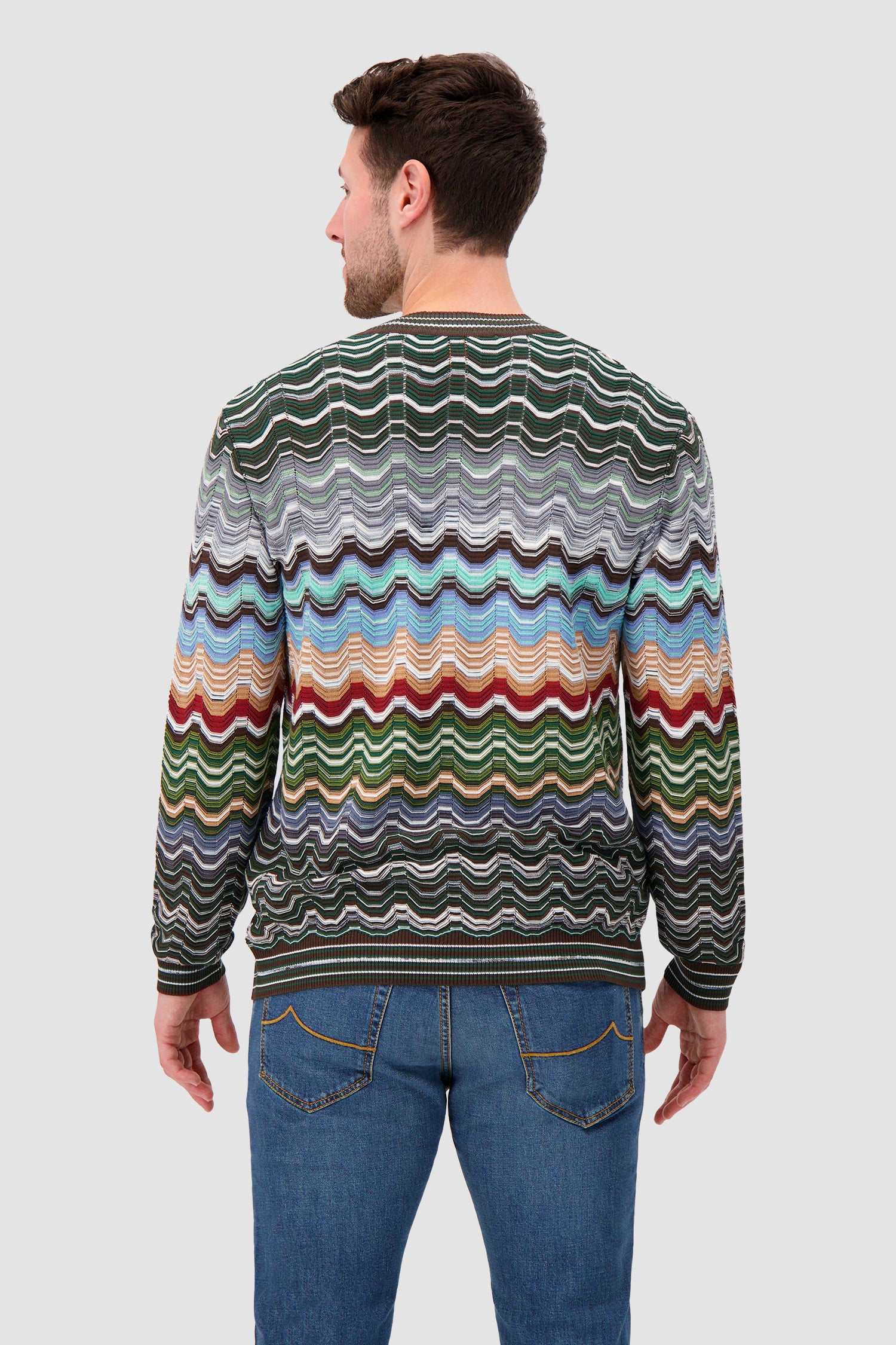 Missoni Cotton and viscose chevron cardigan with Greek motif