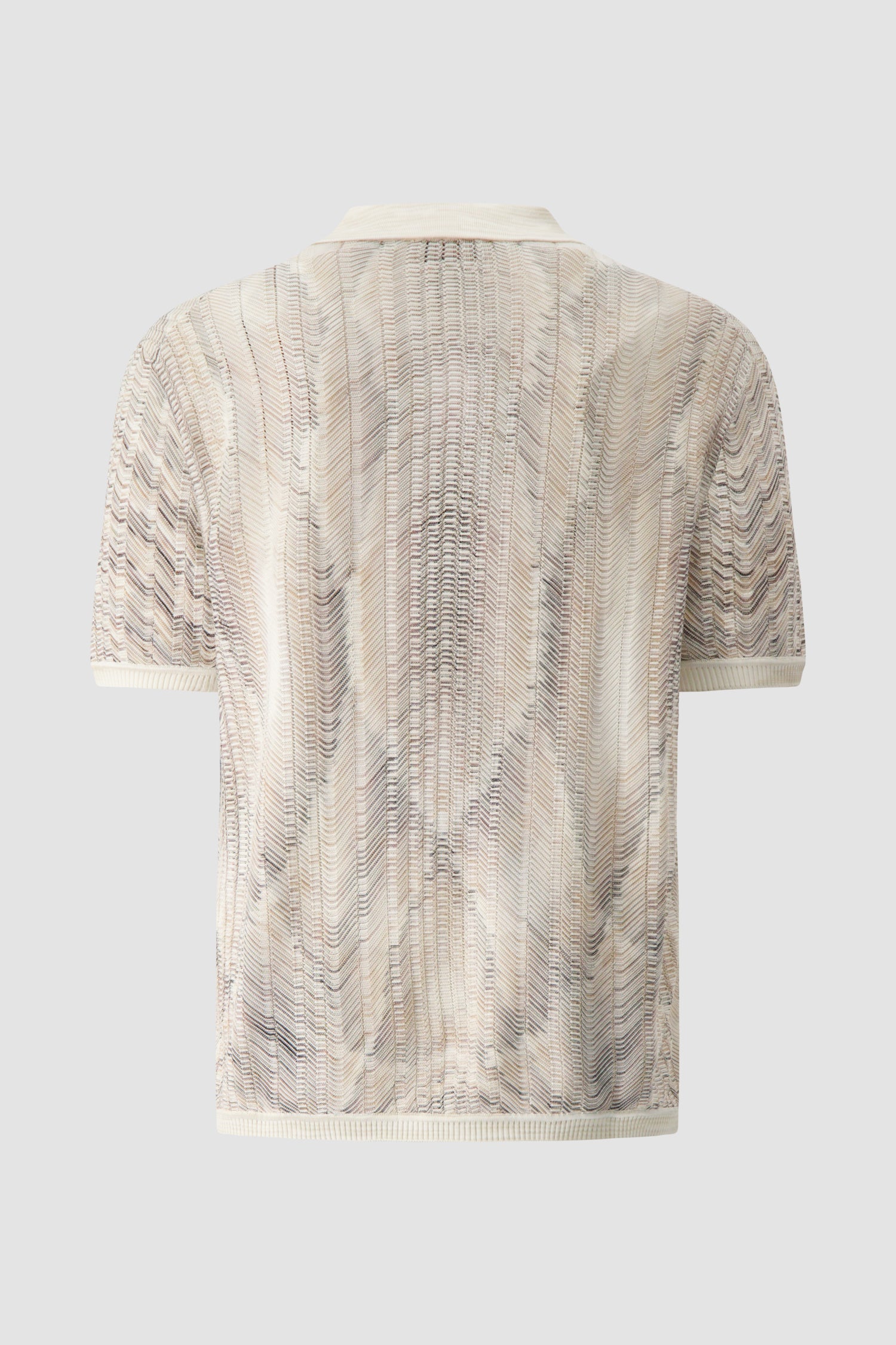 Missoni Beige Knit Chevron Short Sleeve Polo