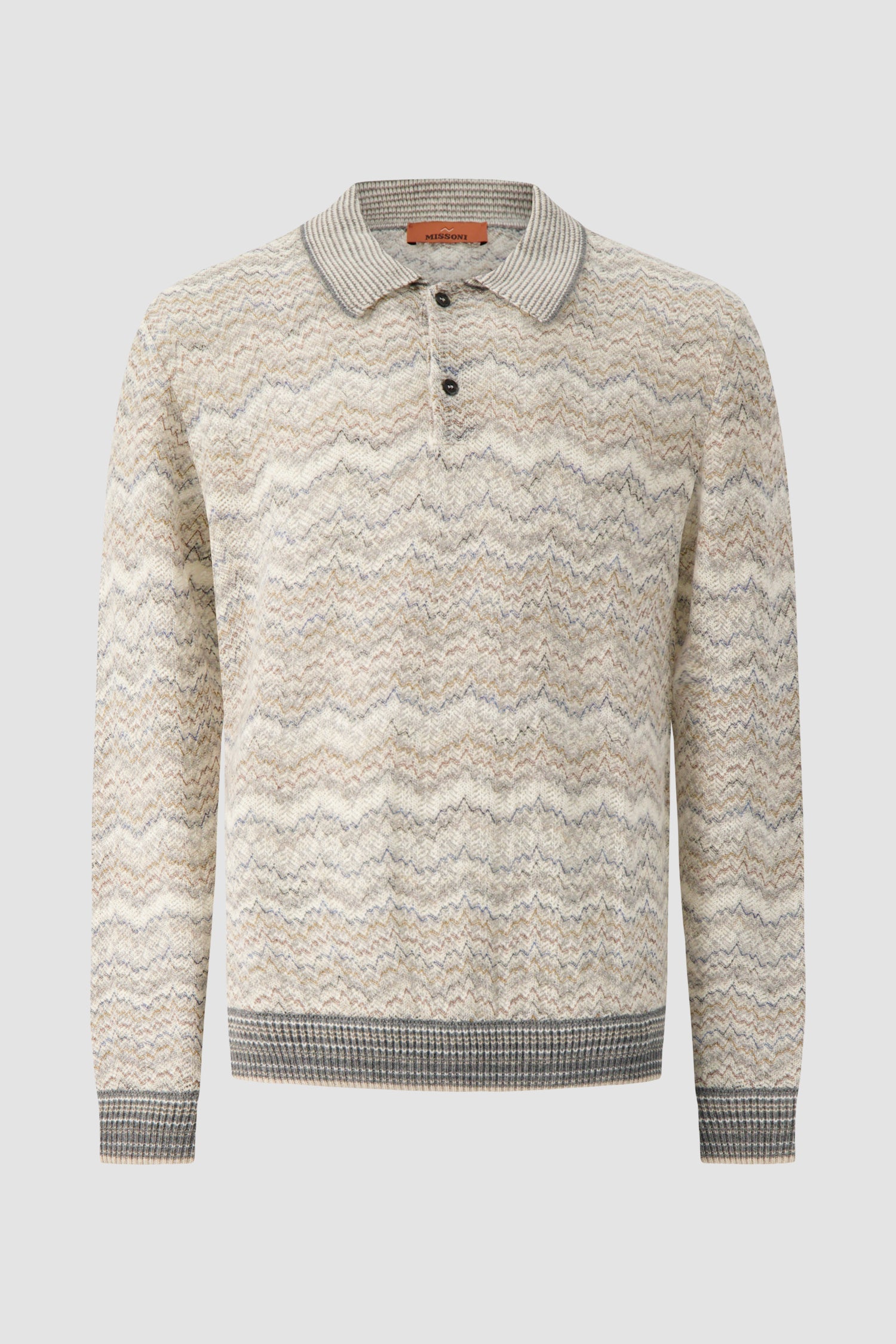 Missoni Ivory Cashmere Long Sleeve Polo Sweater