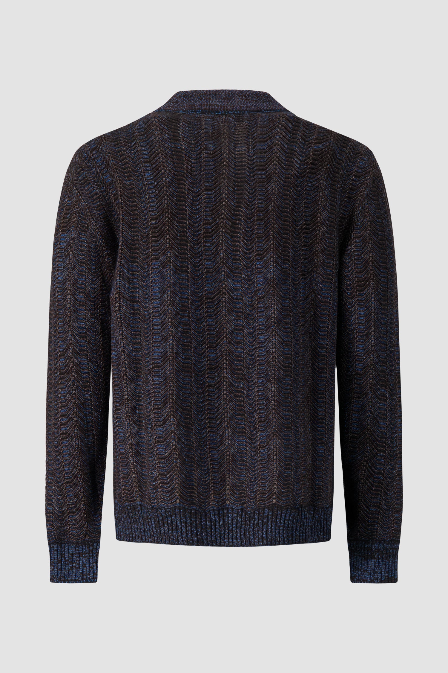 Missoni Navy Knit Long Sleeve Polo