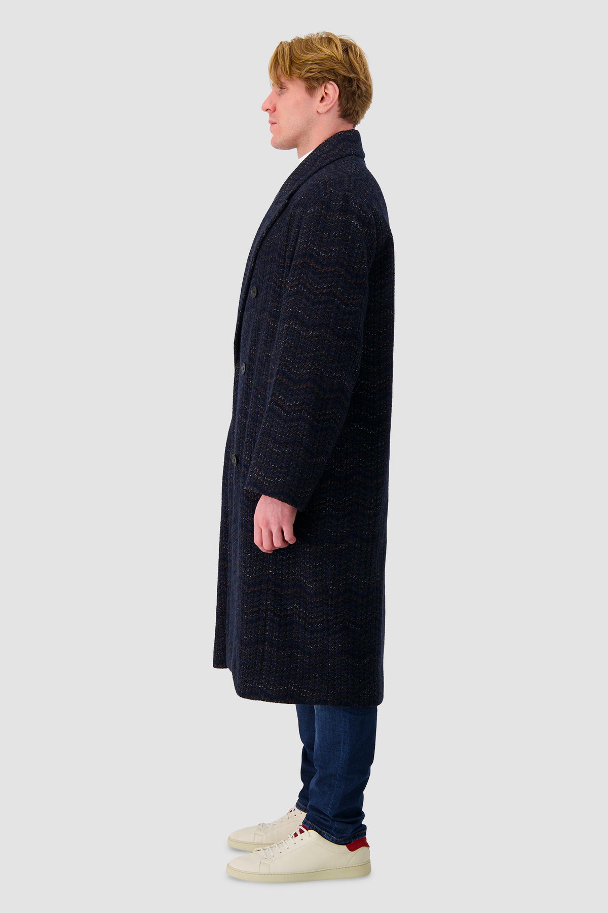 Missoni Navy Cashmere Double Breasted Coat