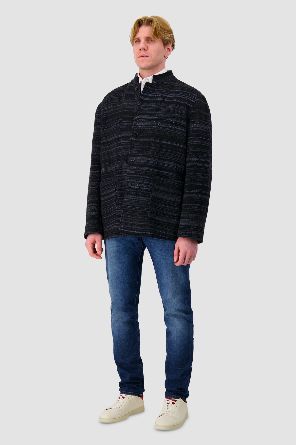 Missoni Charcoal Wool Knit Button-Front Jacket