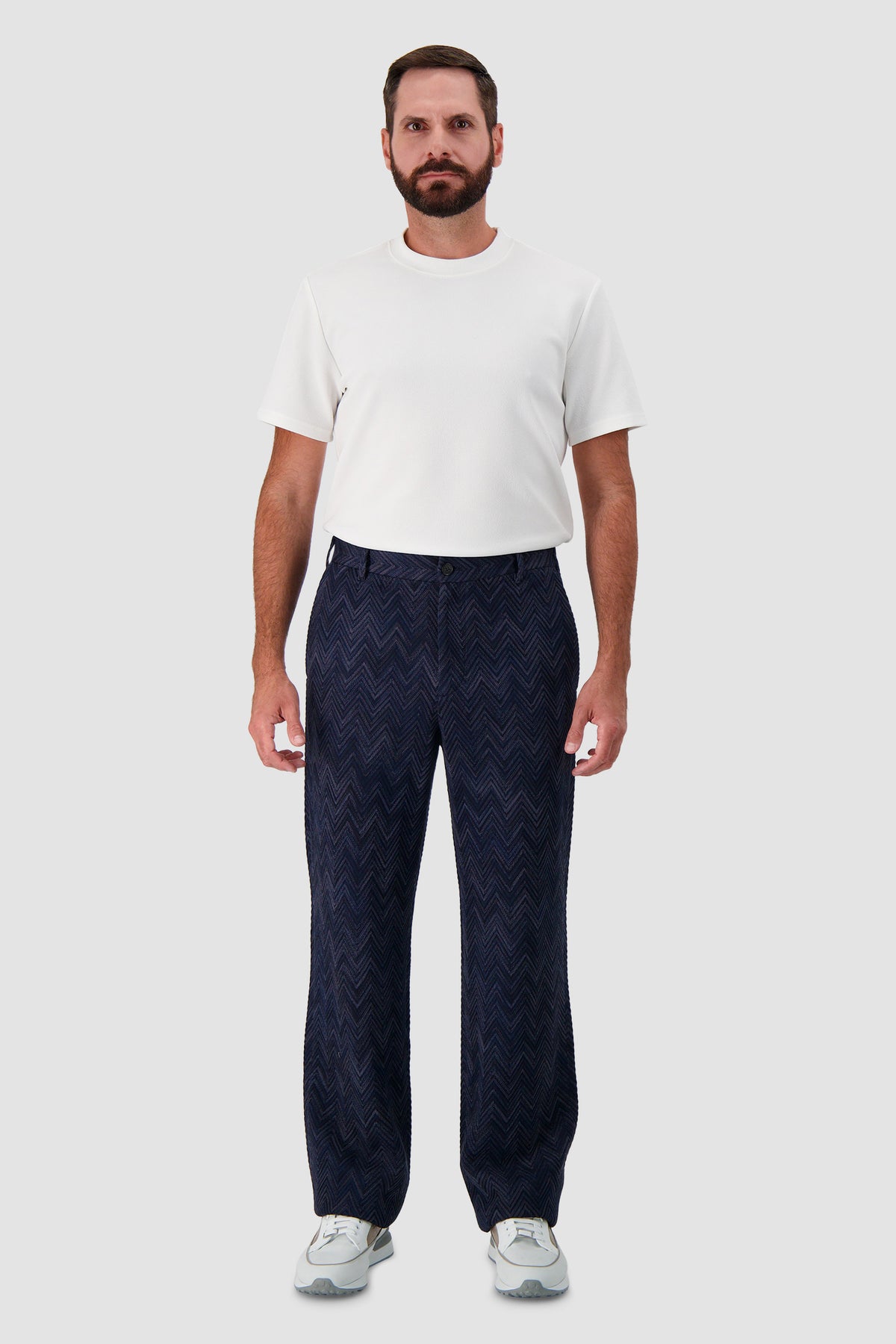 Missoni Navy Knit Chevron Trousers