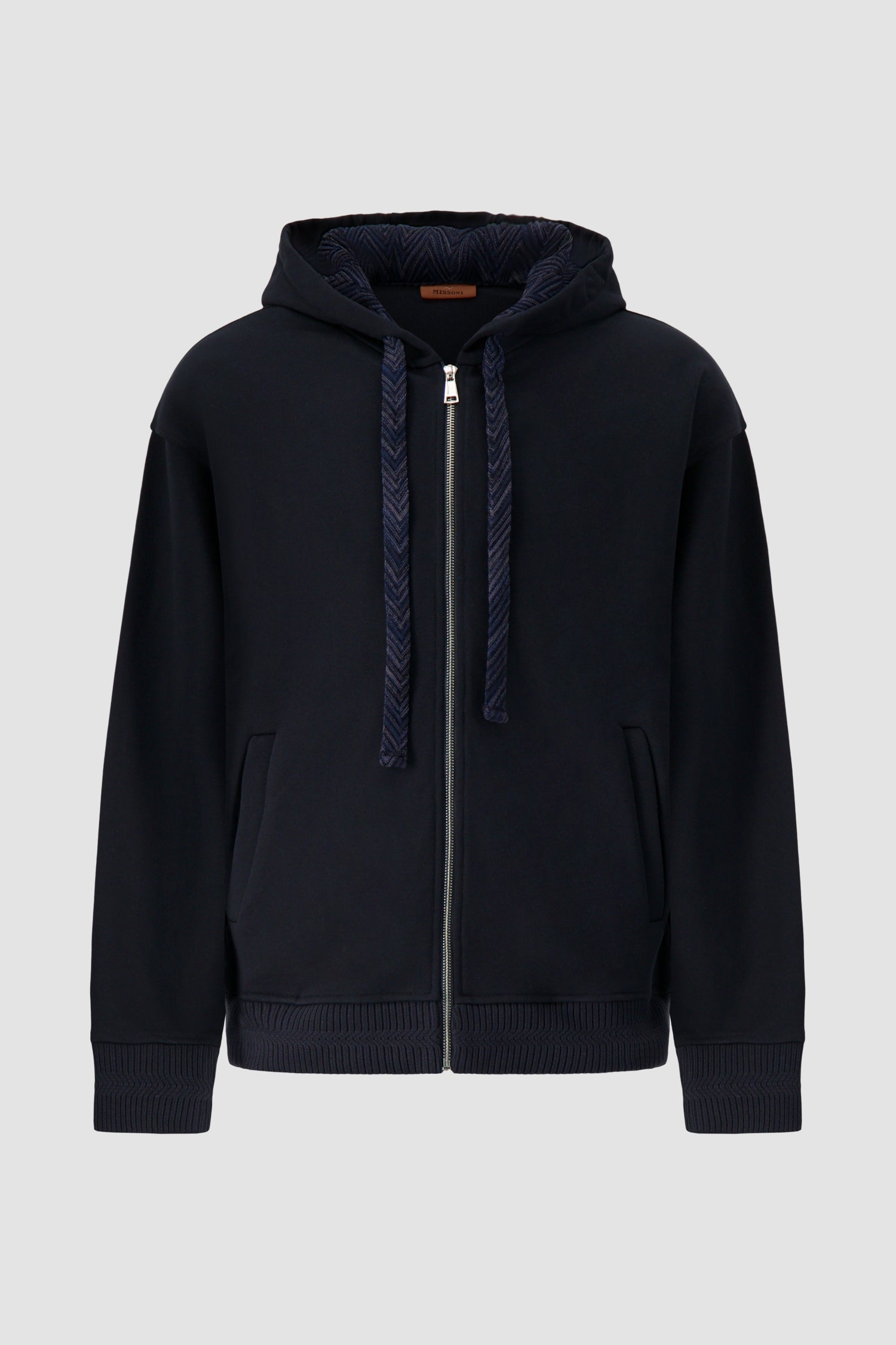 Missoni Navy Zip-Front Hoodie