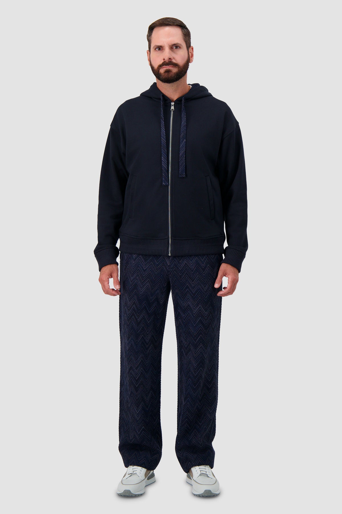 Missoni Navy Zip-Front Hoodie
