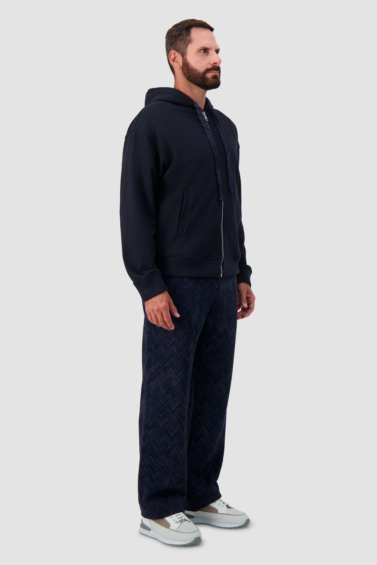 Missoni Navy Zip-Front Hoodie