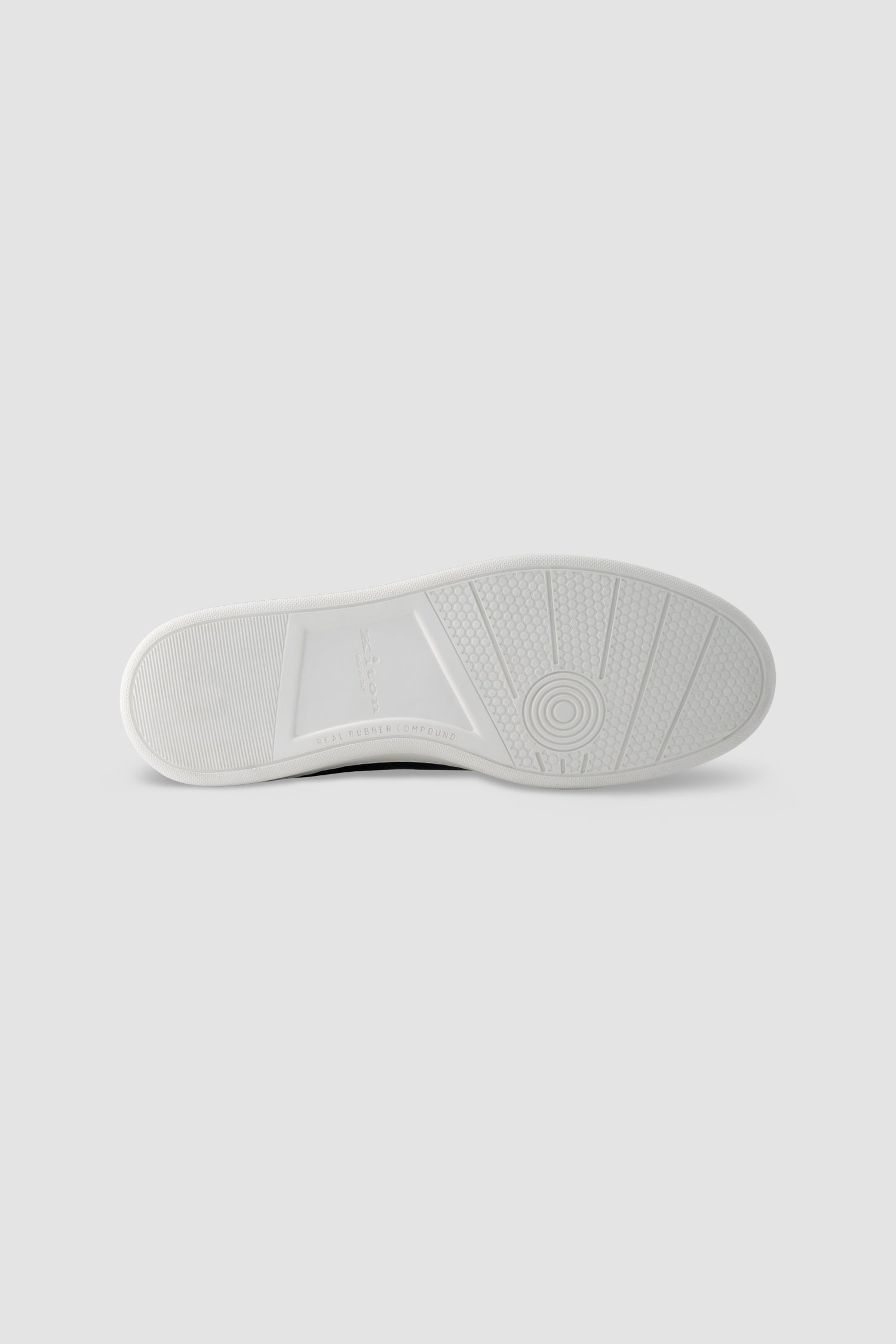 Kiton Black Leather Slip-on Sneakers