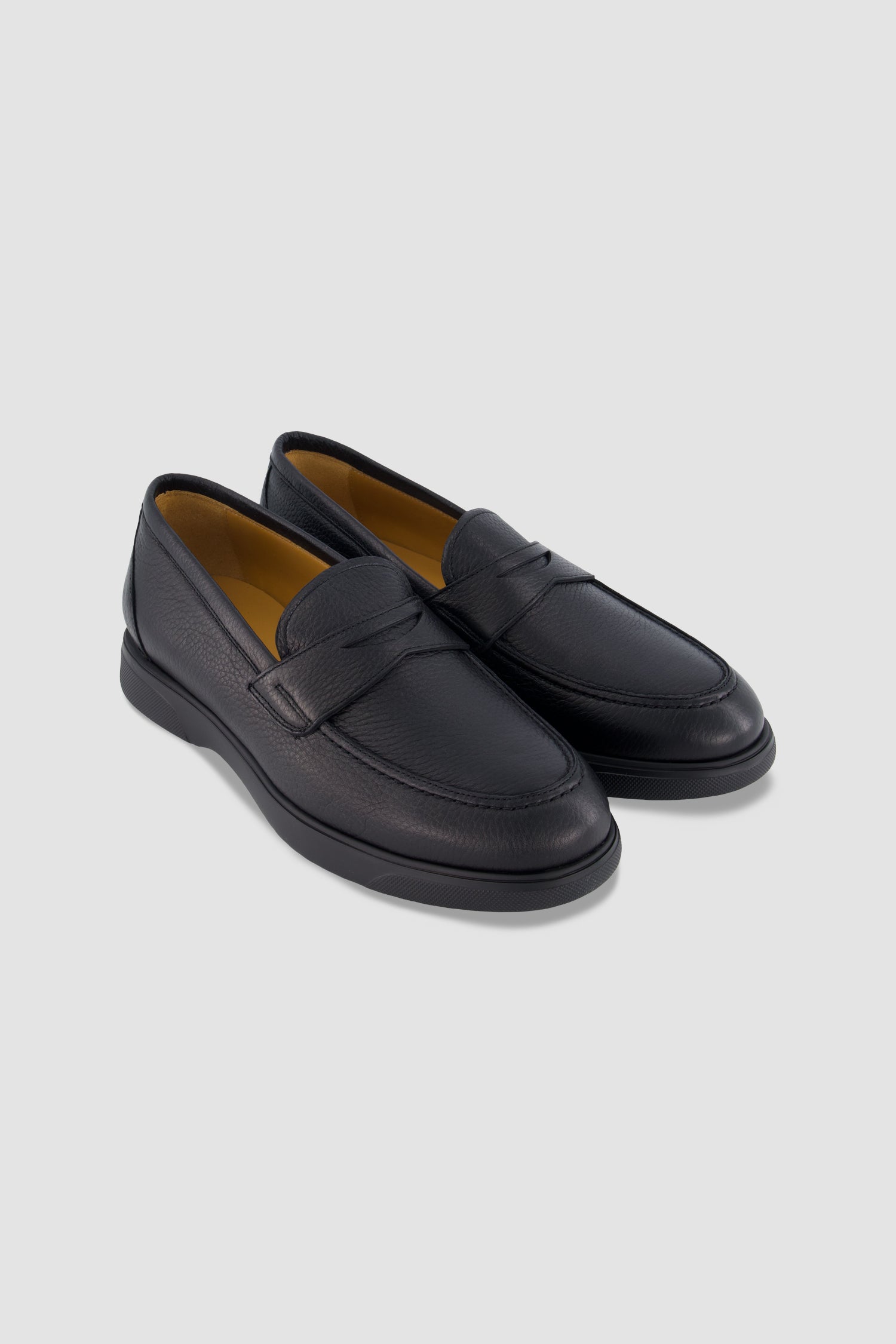 Kiton Black Deerskin Loafers