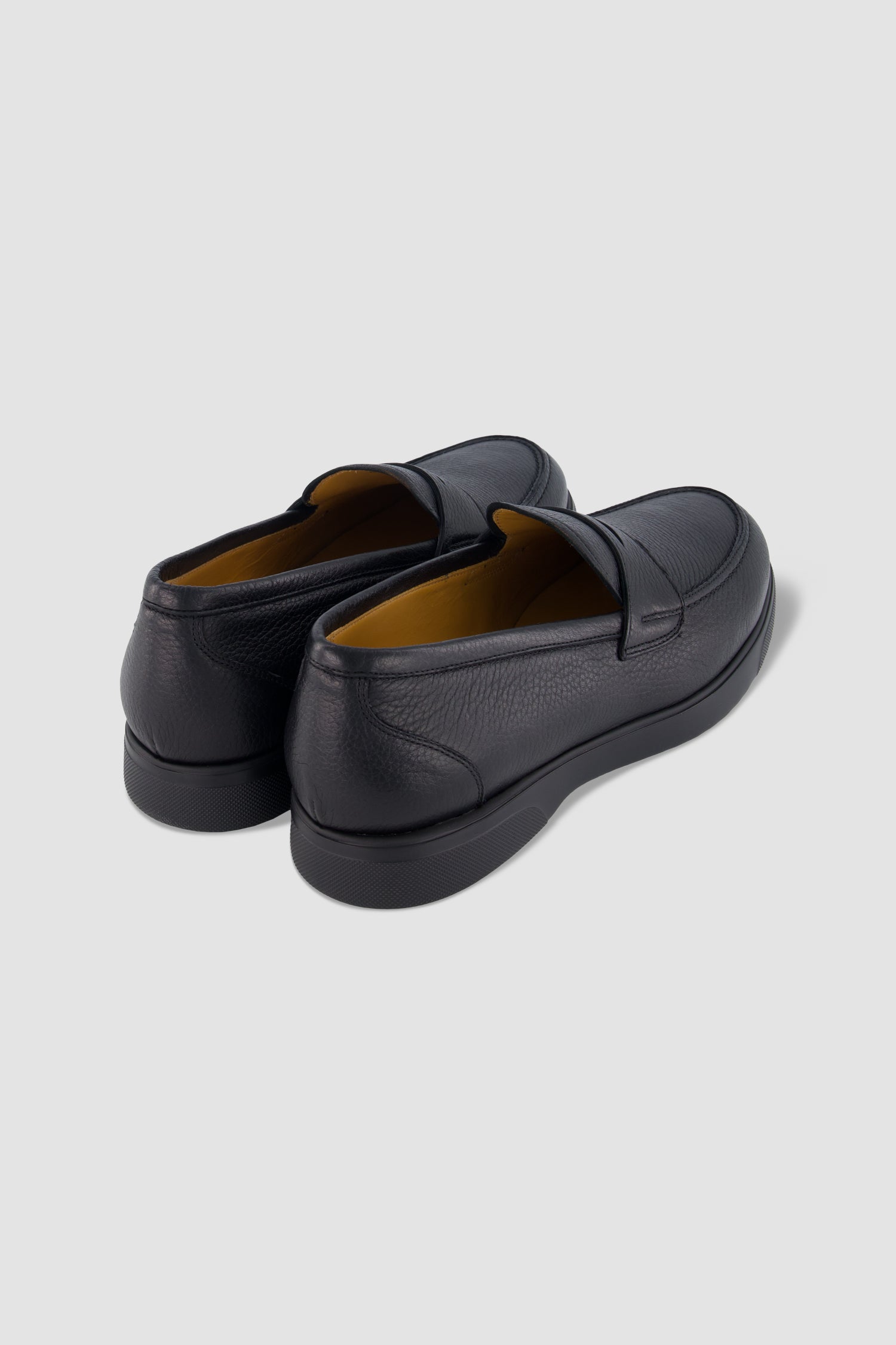 Kiton Black Deerskin Loafers