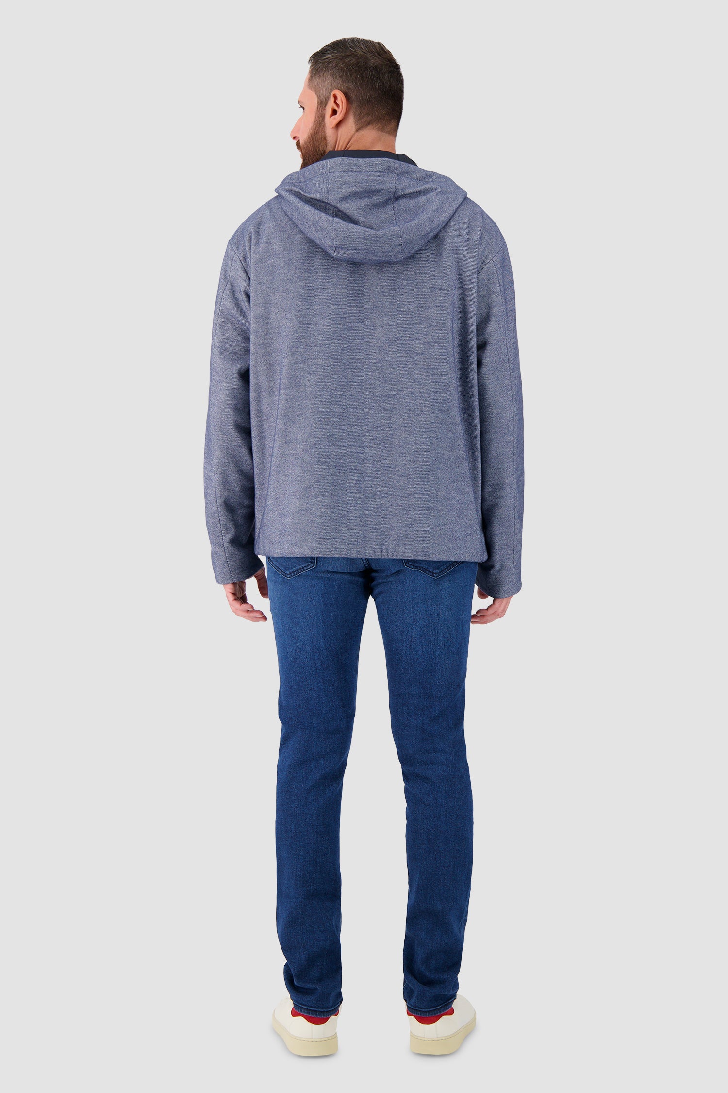 Kiton Light Blue Hooded Zipped Jacket