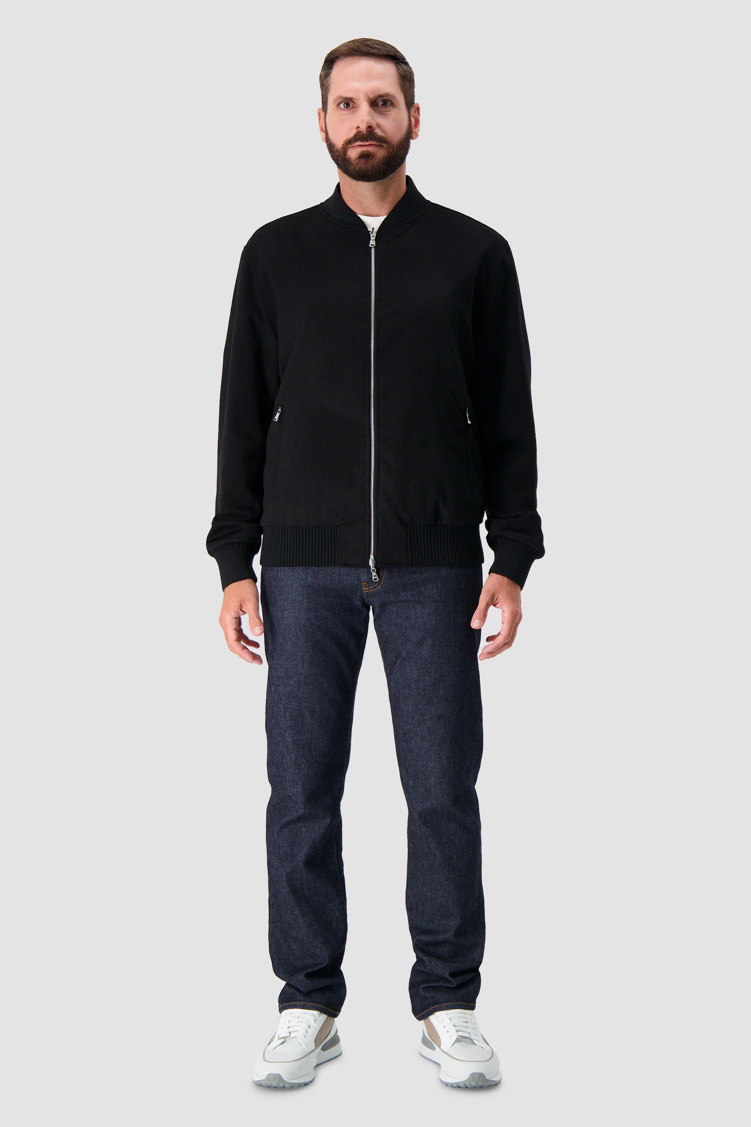 Barba Napoli Black Cashmere Bomber Jacket