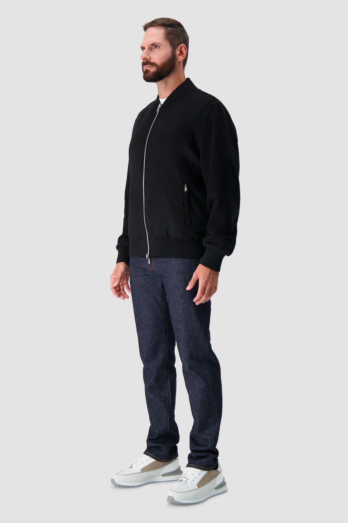 Barba Napoli Black Cashmere Bomber Jacket