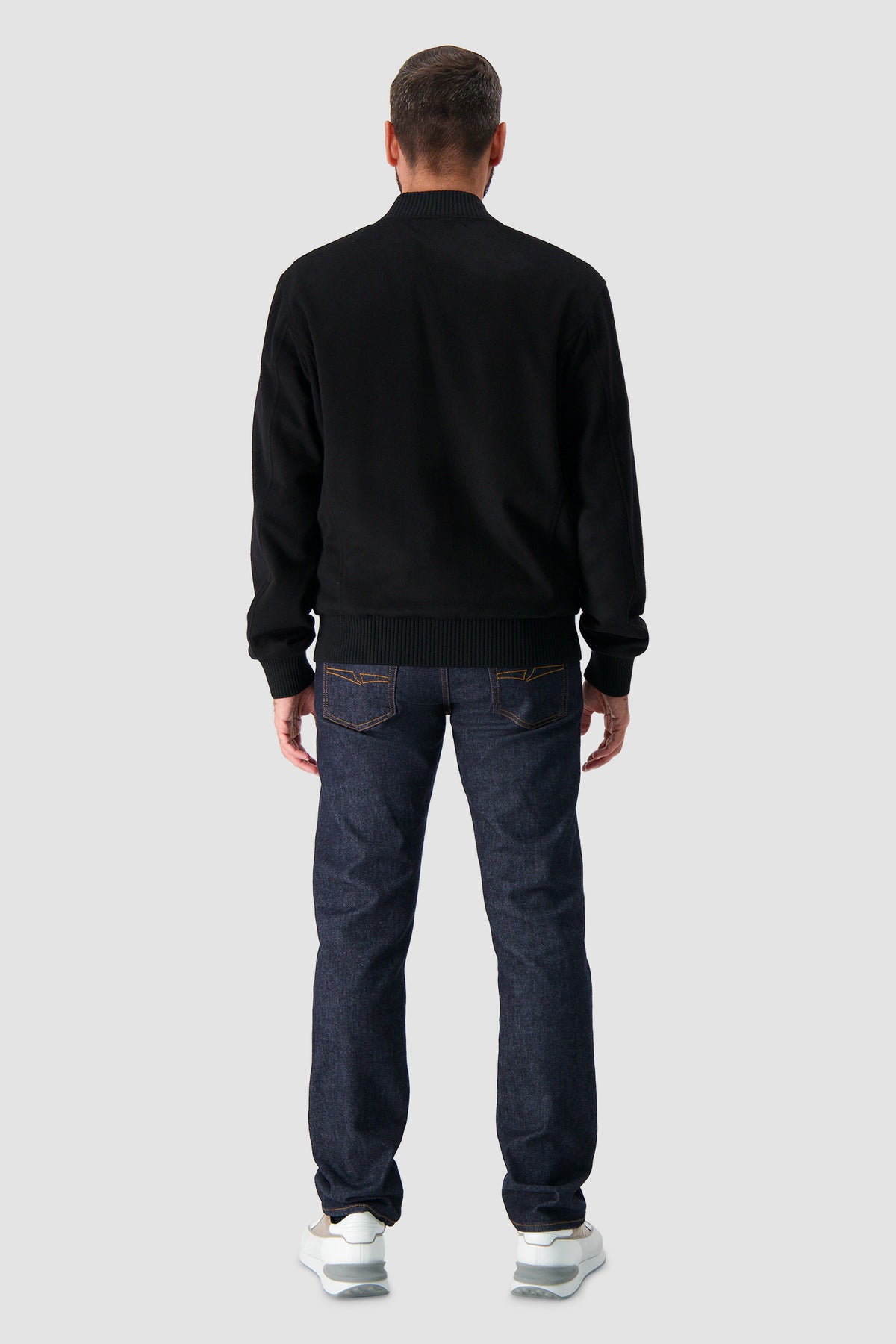 Barba Napoli Black Cashmere Bomber Jacket