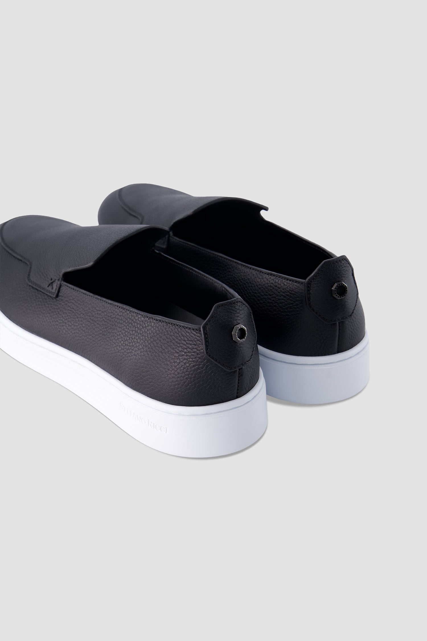 Stefano Ricci Black Leather Sneakers