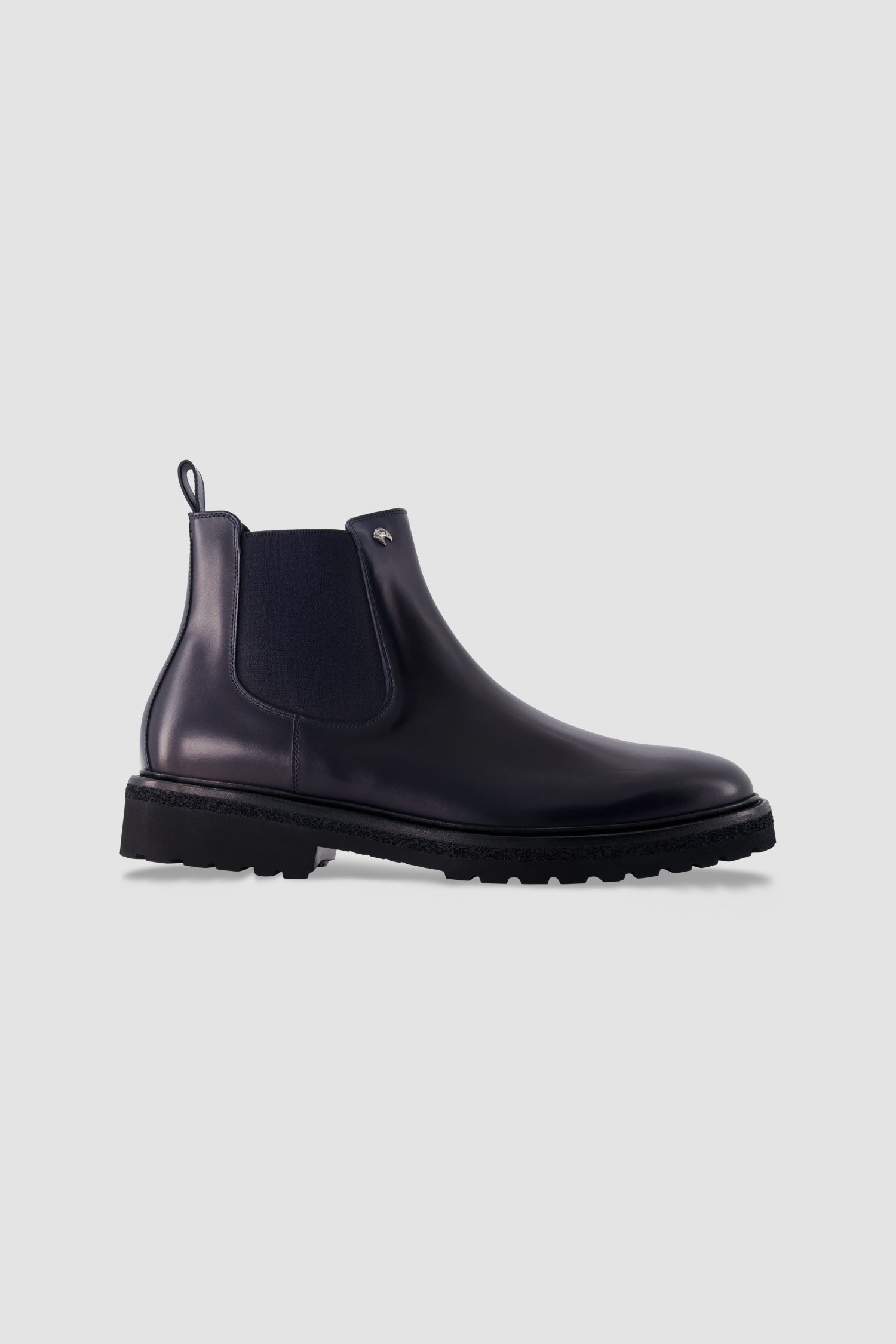 Stefano Ricci Navy Calf Leather Chelsea Boots
