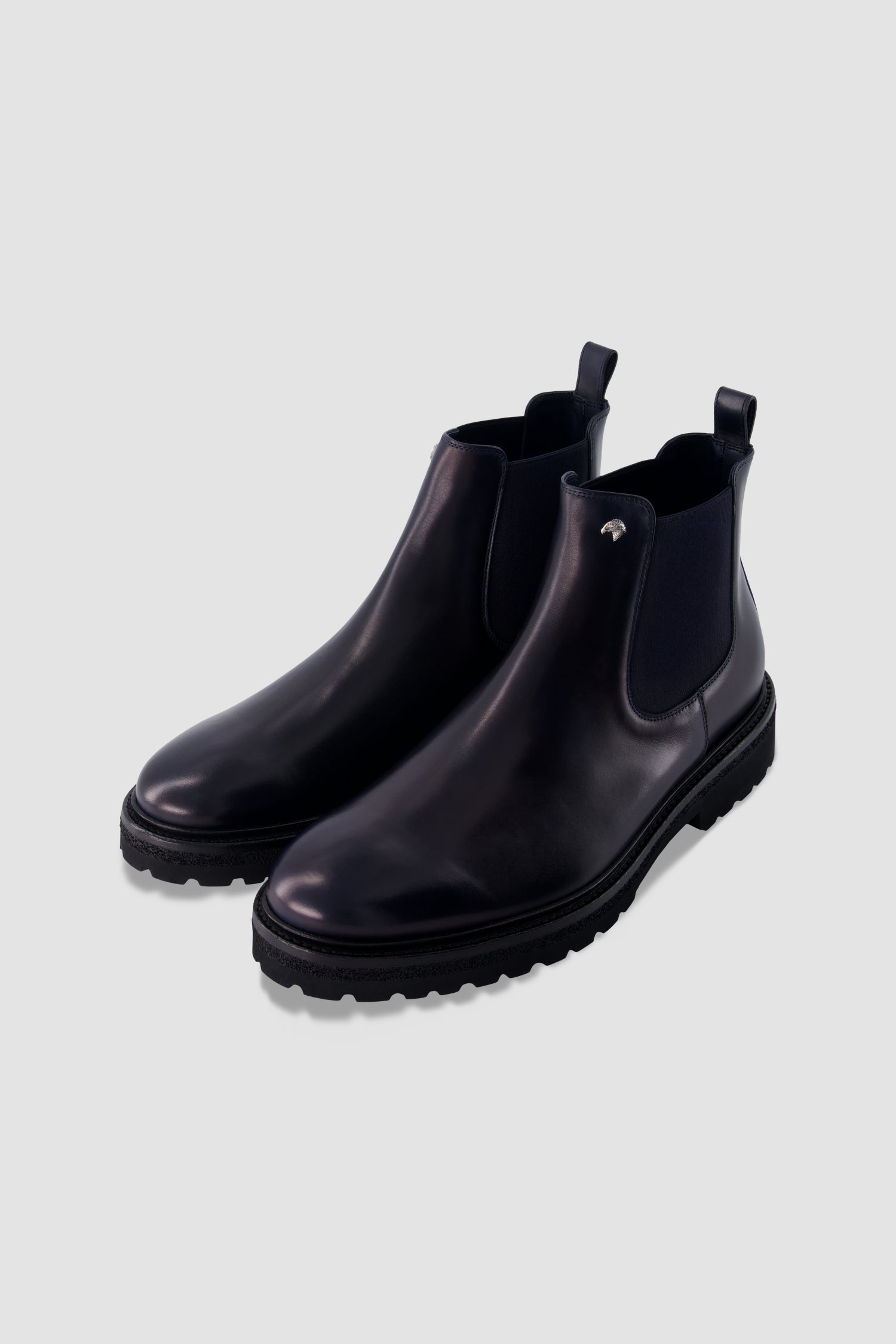 Stefano Ricci Navy Calf Leather Chelsea Boots