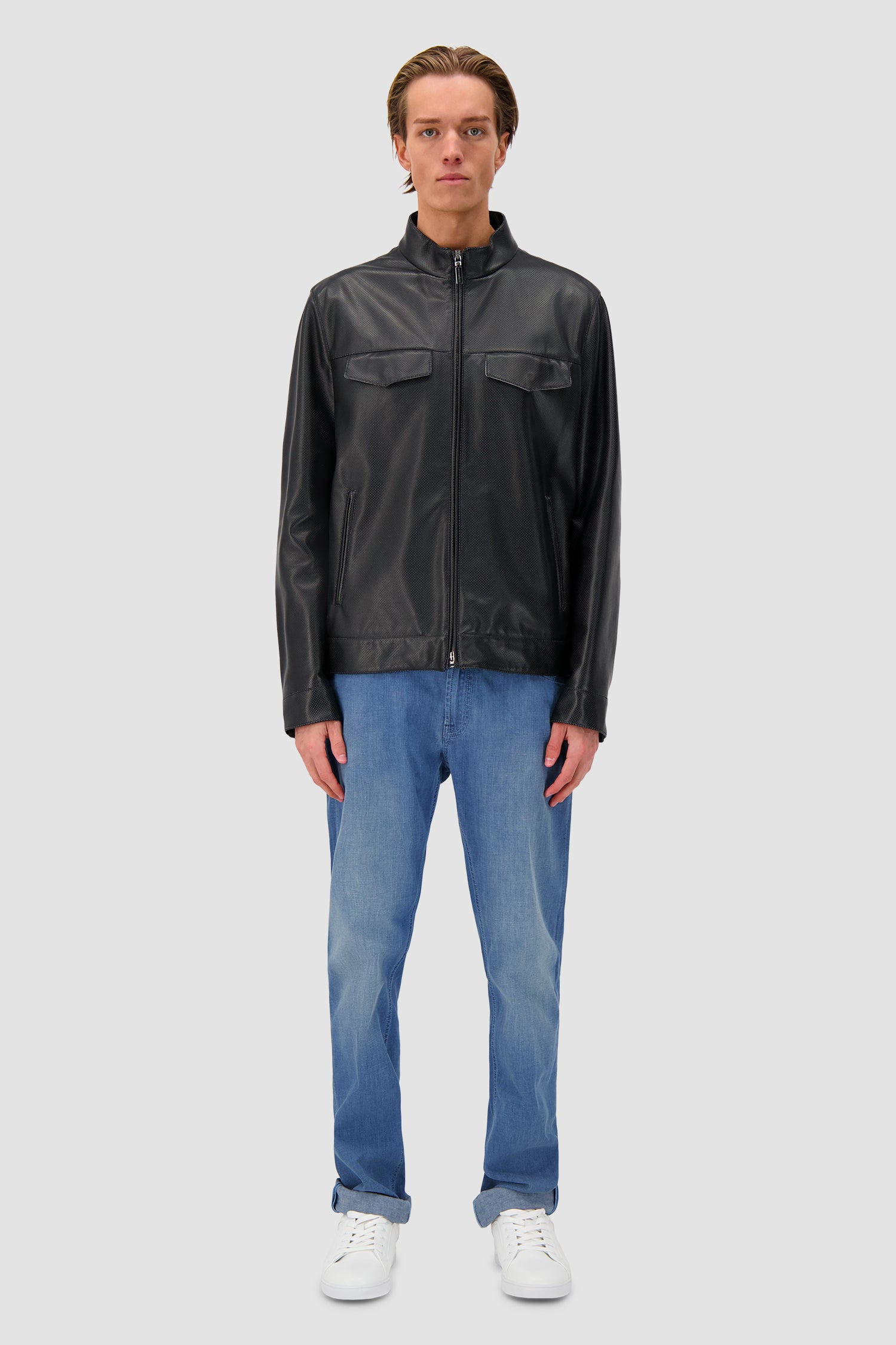 Blouson en cuir Hettabretz