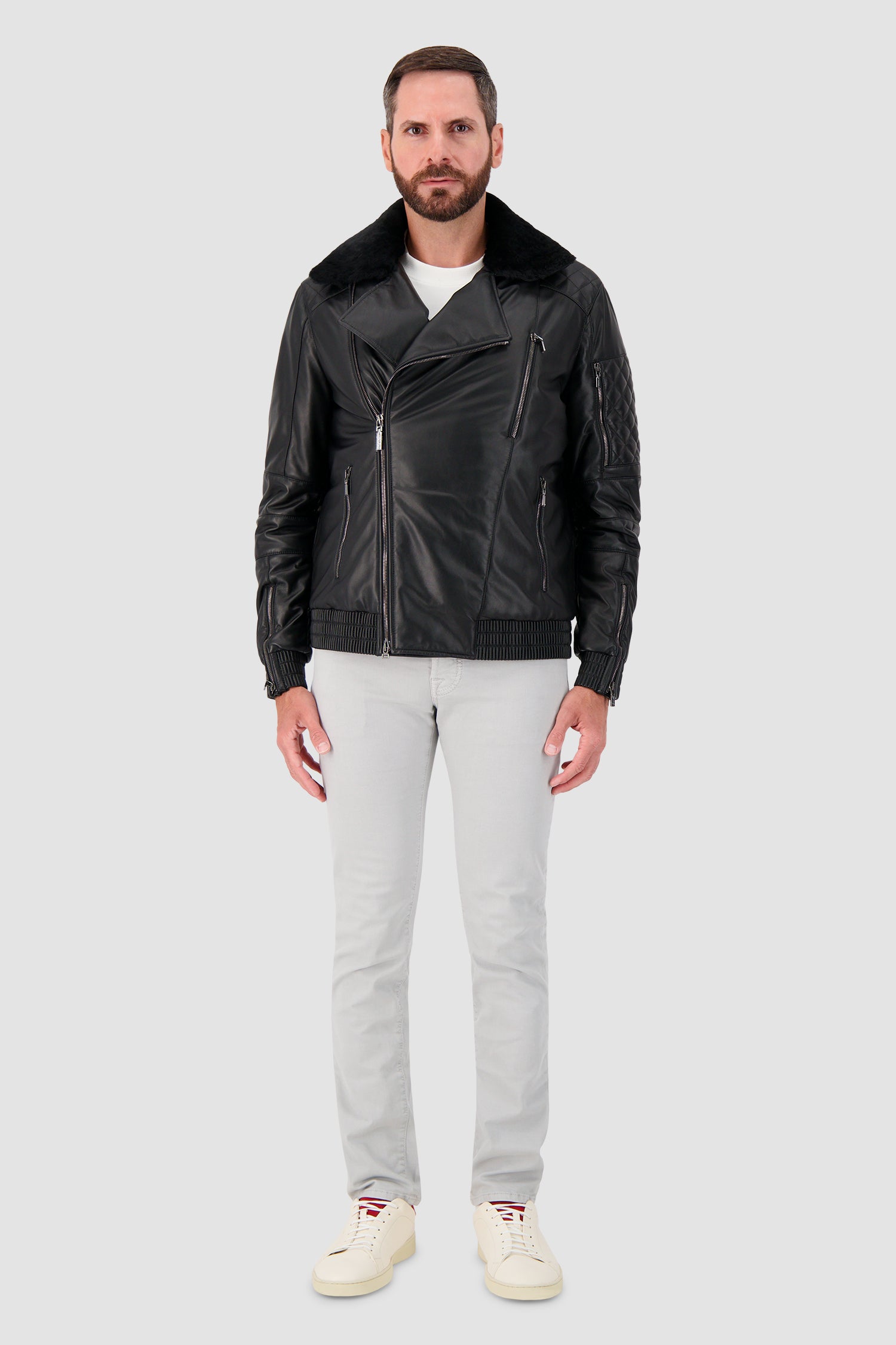 Blouson en cuir d'agneau Christopher Bates x Original Luxury