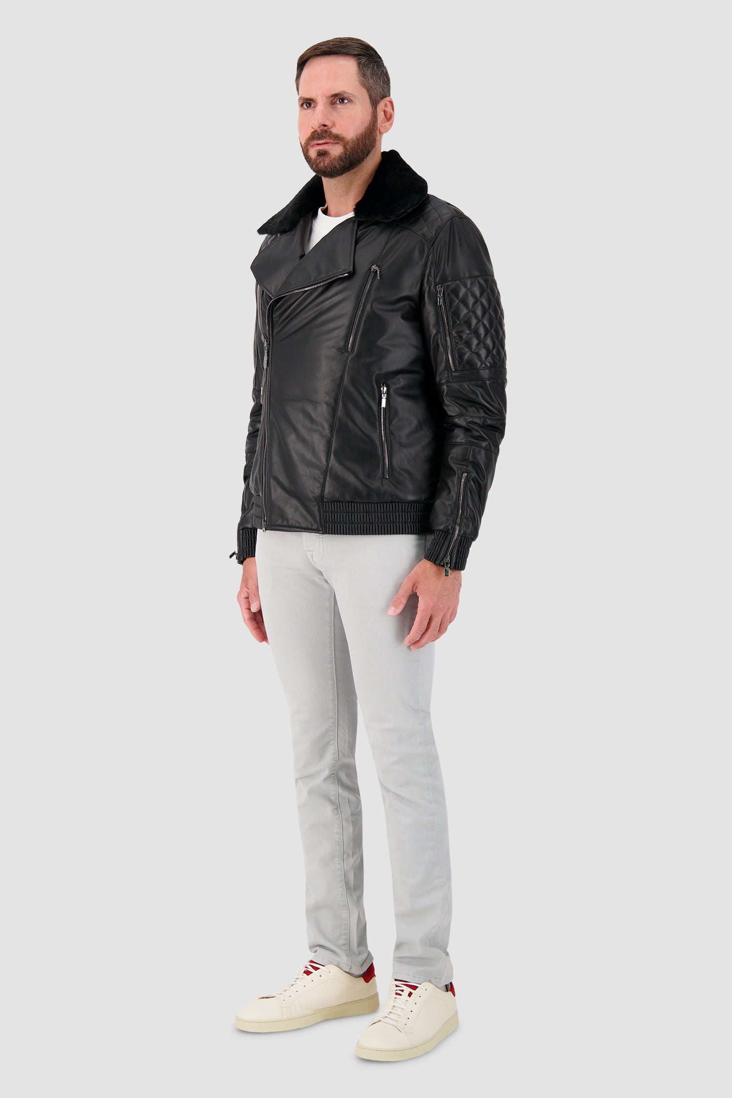 Blouson en cuir d'agneau Christopher Bates x Original Luxury