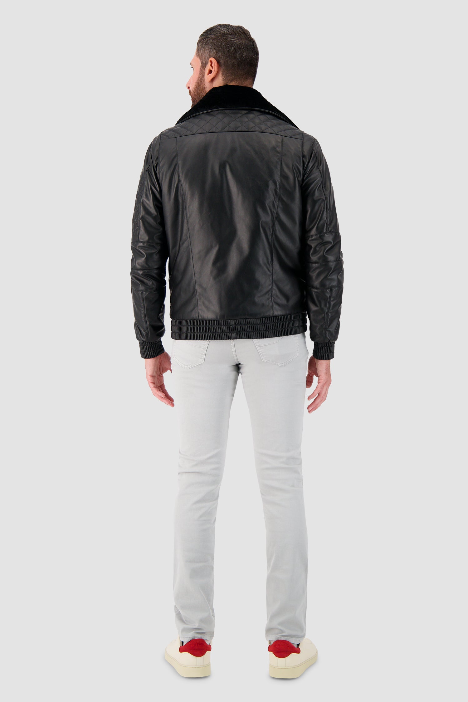 Blouson en cuir d'agneau Christopher Bates x Original Luxury